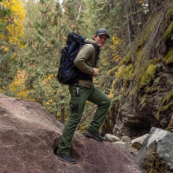 HOMUG Men's Solid Color Waterproof Tactical Work Pants - 3-Piece Set, Belt-Free, Multi-Pocket, Durable Outdoor Hiking & Casual Pants (Regular Fit)，hiking pants、trekking pants、hiking trousers、trail pants、outdoor hiking pants、technical hiking pants