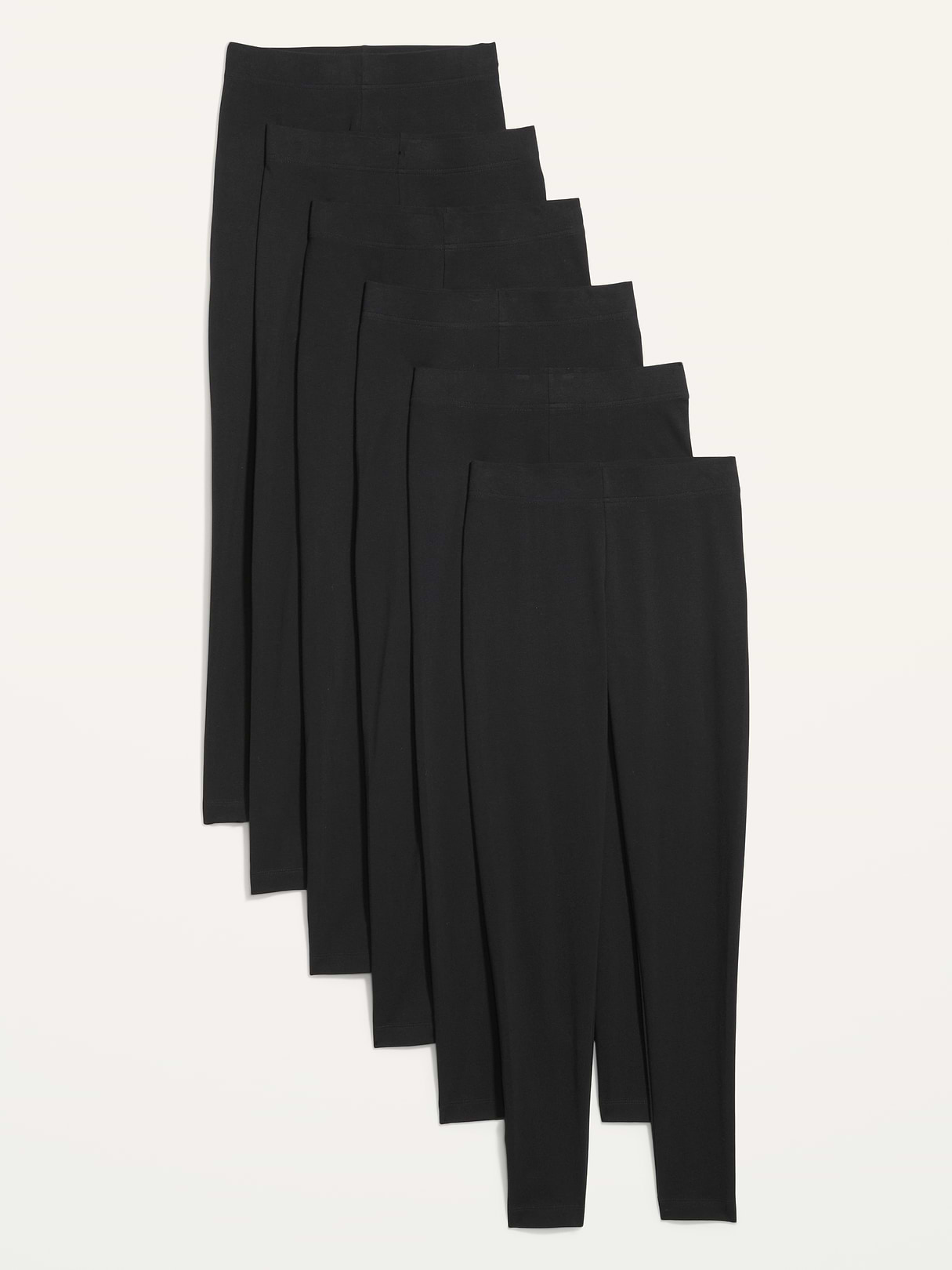 High-Waisted Fashion Layering Leggings 6-Pack - Black Jack 3