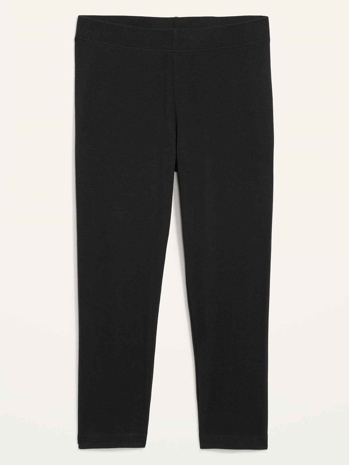 High-Waisted Fashion Layering Cropped Legging - Black Jack