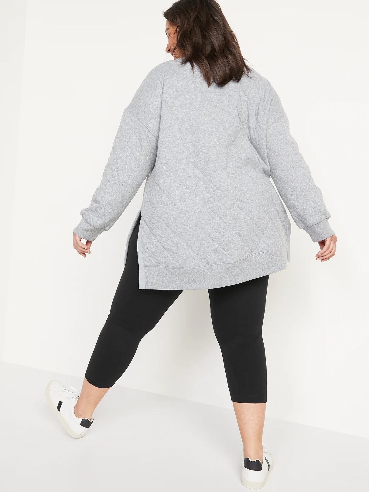 High-Waisted Fashion Layering Cropped Legging - Black Jack
