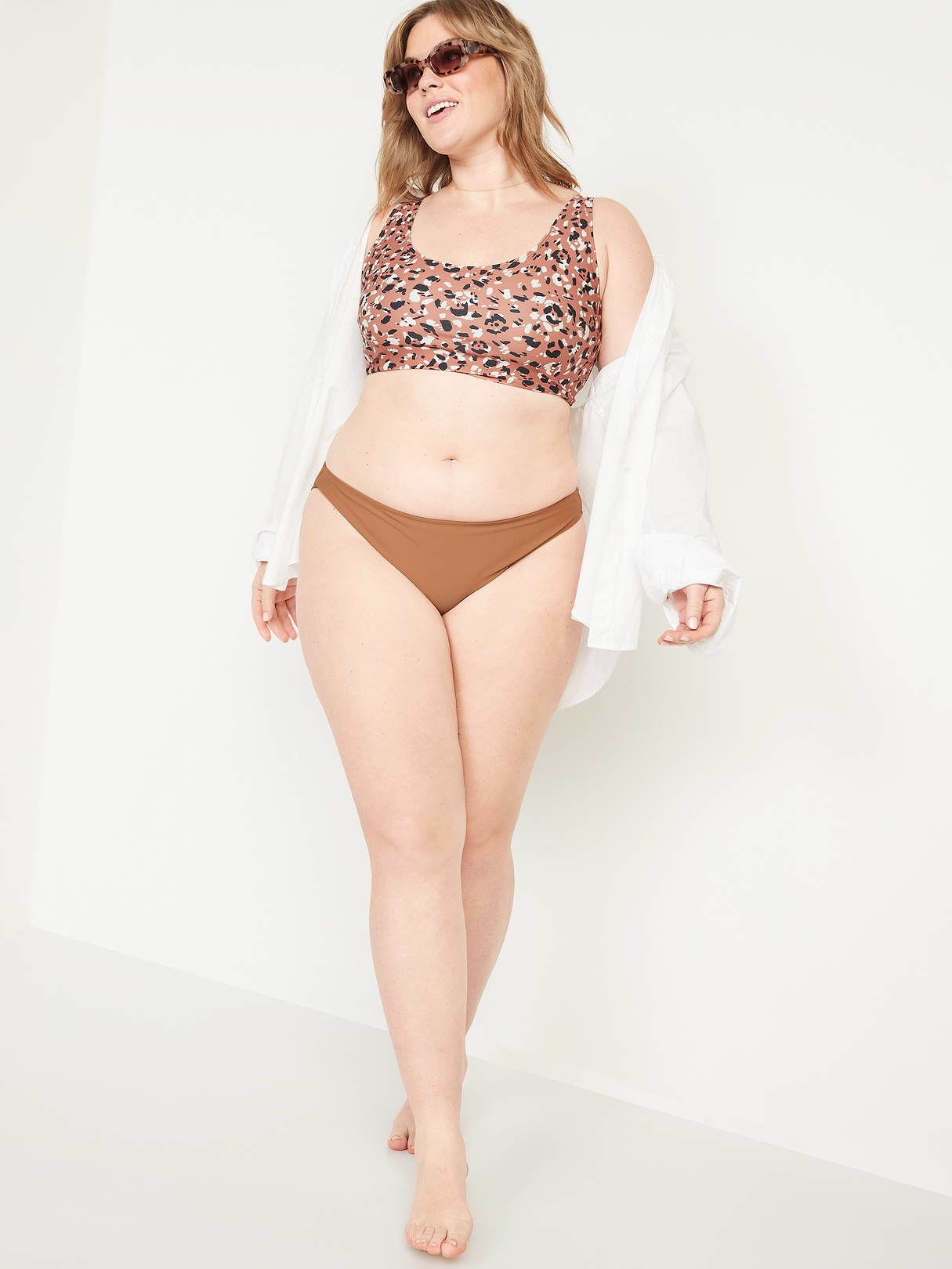 Mid-Rise Bikini Swim Bottoms - Warm Coffee