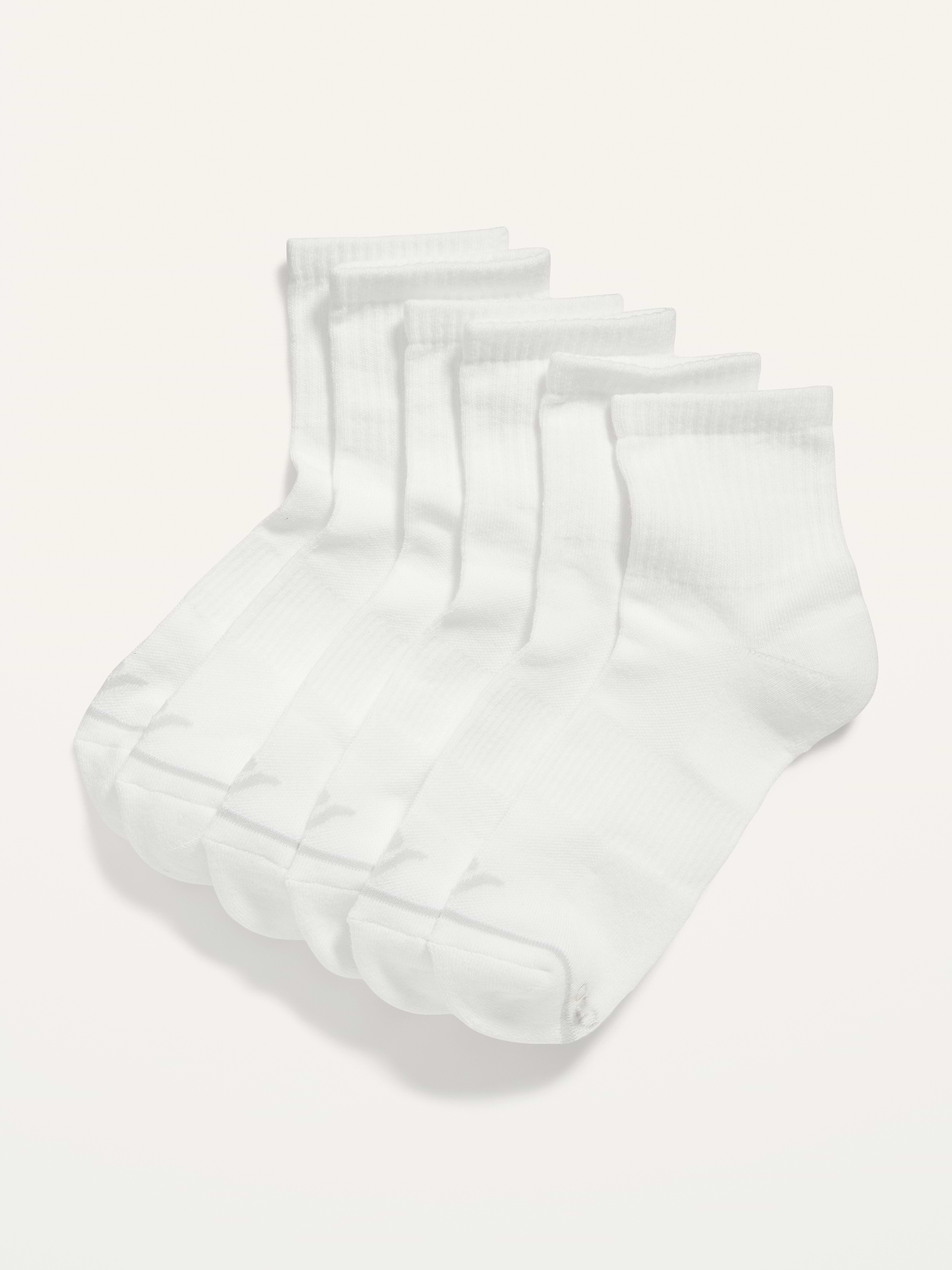 3-Pack Athletic Quarter Crew Socks for Women - Bright White (789679012)