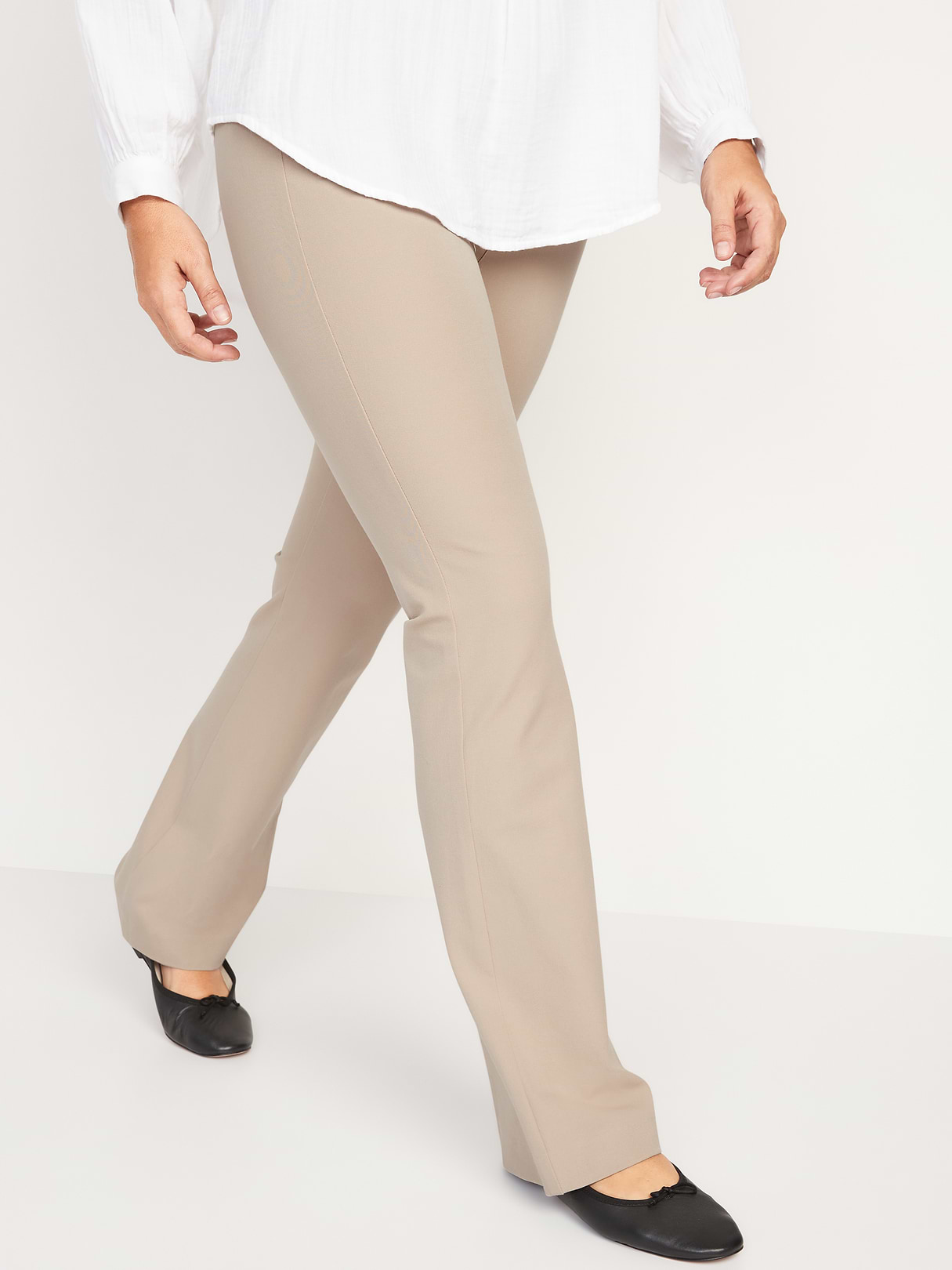 High-Waisted Pixie Flare Pants - Mocha Taffy