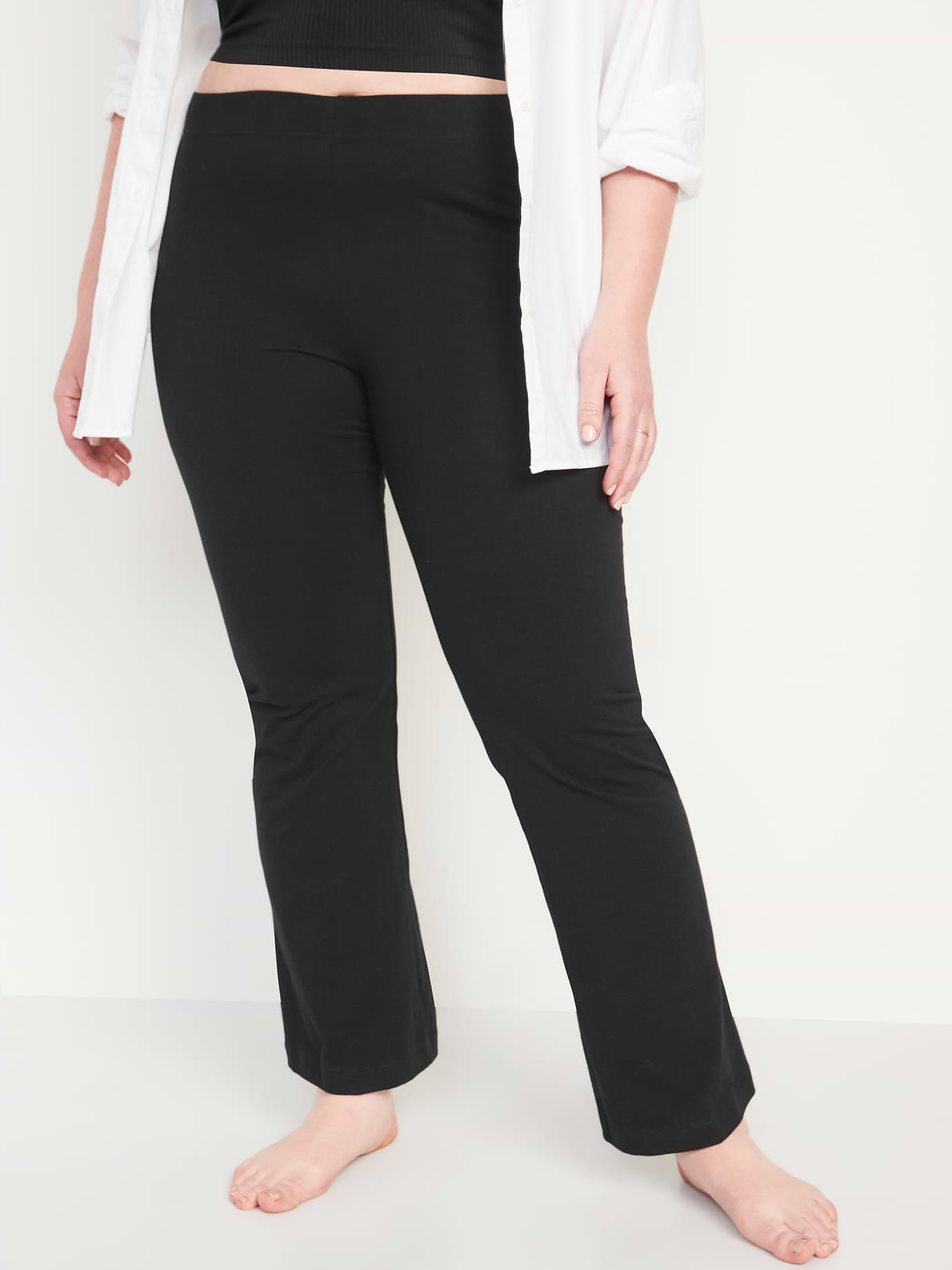 High-Waisted Flare Leggings - Black Jack