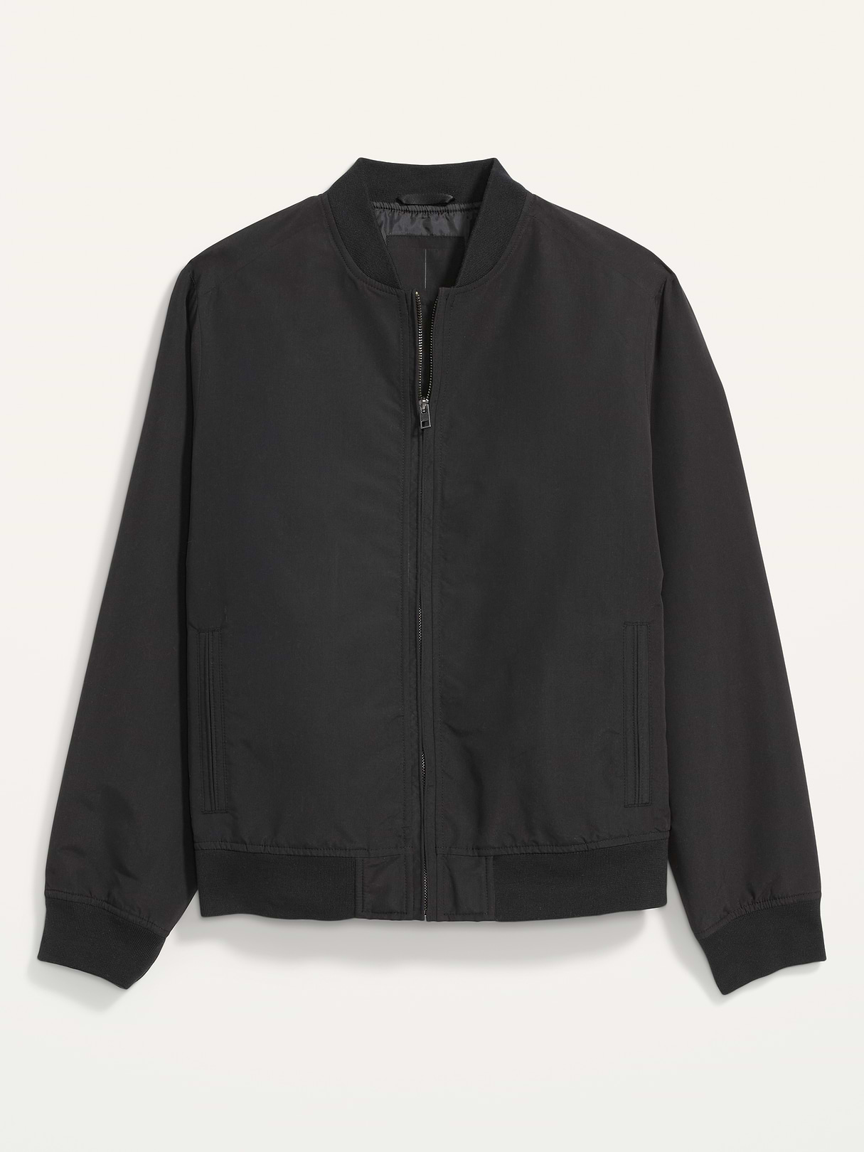 Water-Resistant Zip Bomber Jacket - Black Jack