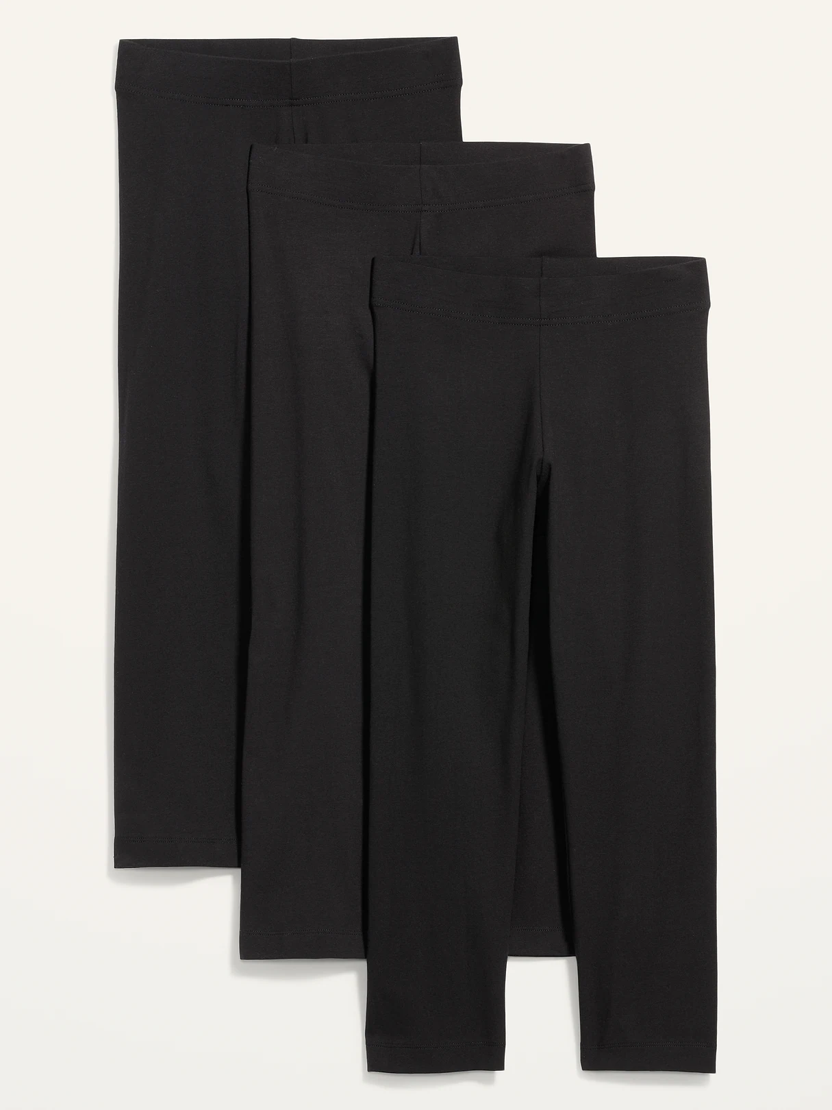 High-Waisted Fashion Layering Cropped Leggings 3-Pack - Black Jack