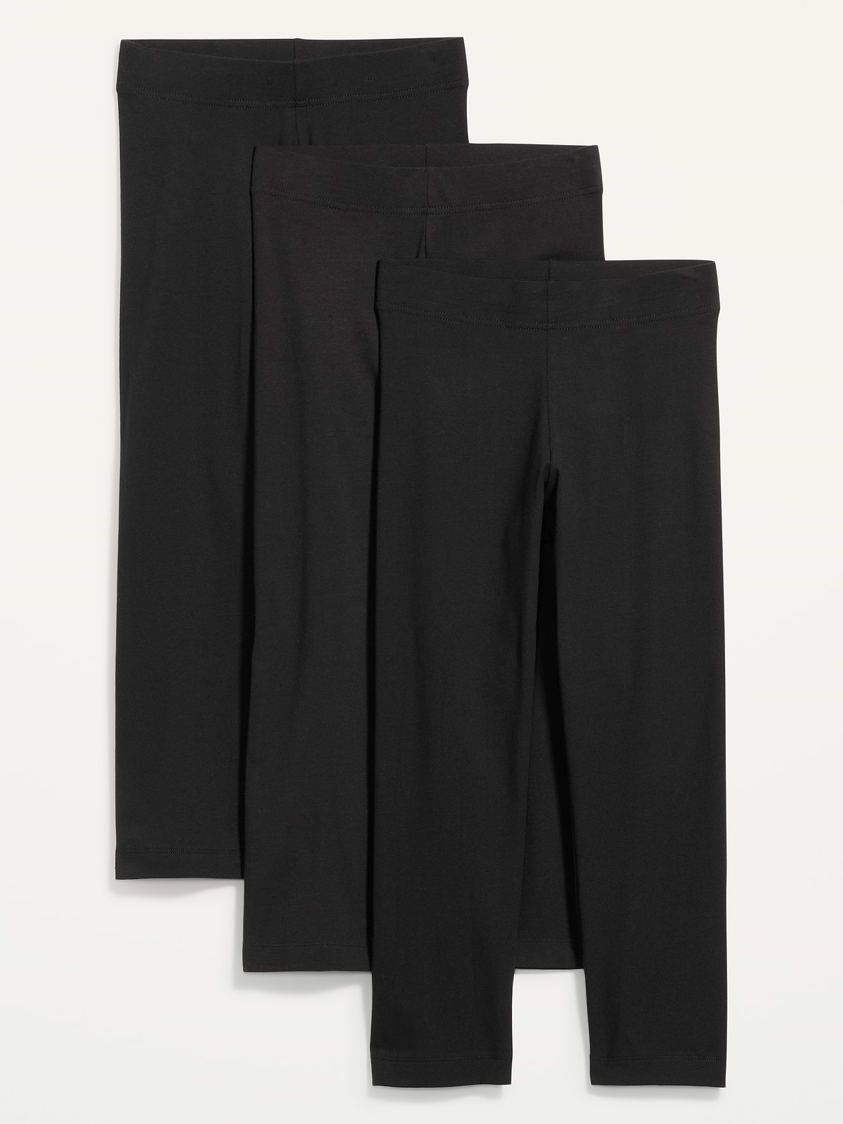 High-Waisted Fashion Layering Cropped Leggings 3-Pack - Black Jack