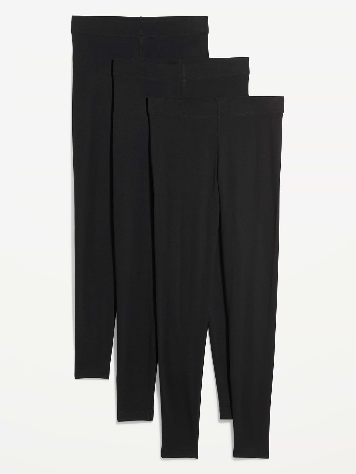 High-Waisted Fashion Layering Leggings 3-Pack - Black Jack