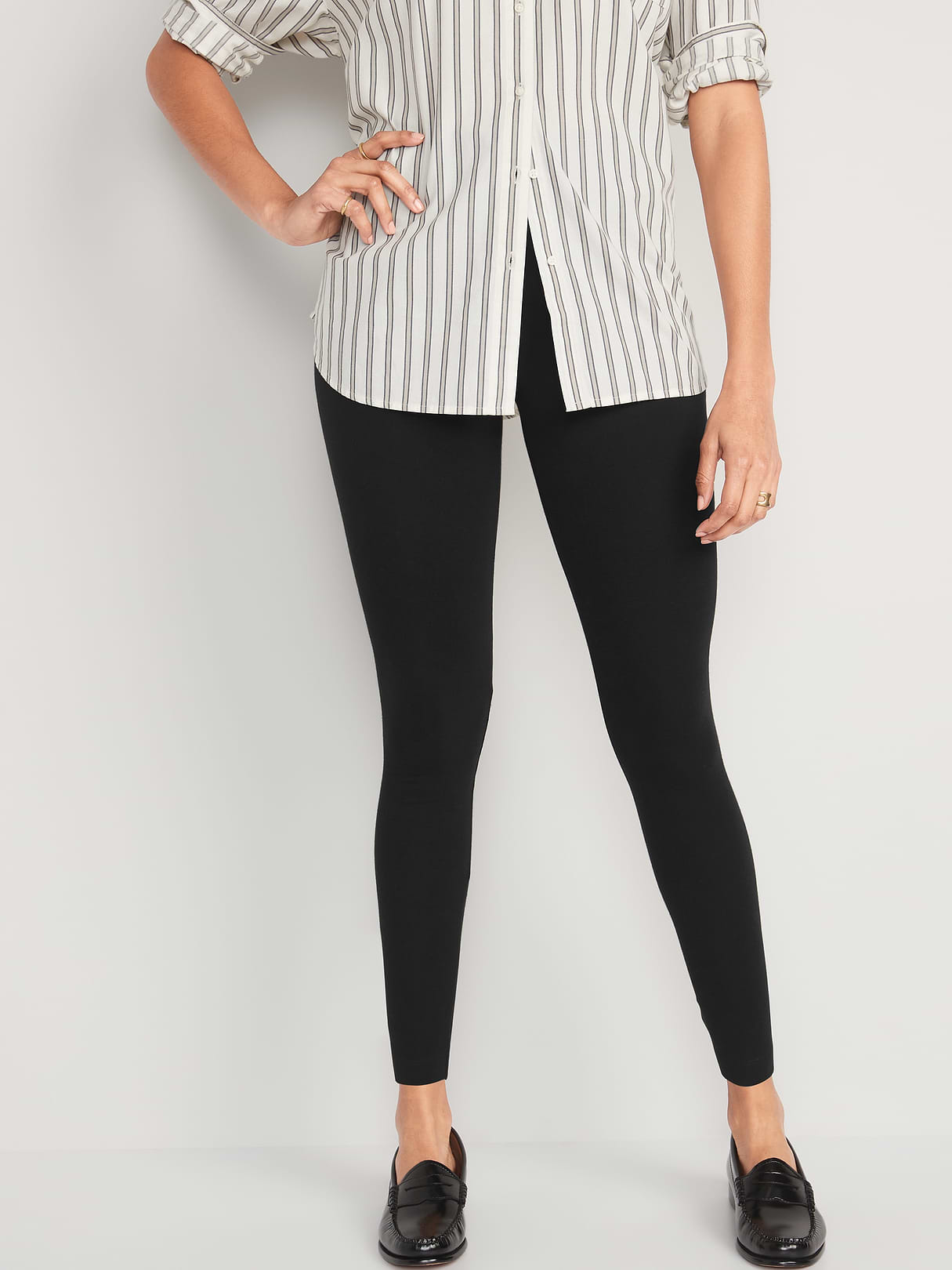 High-Waisted Fashion Layering Leggings 3-Pack - Navy Blue Combo