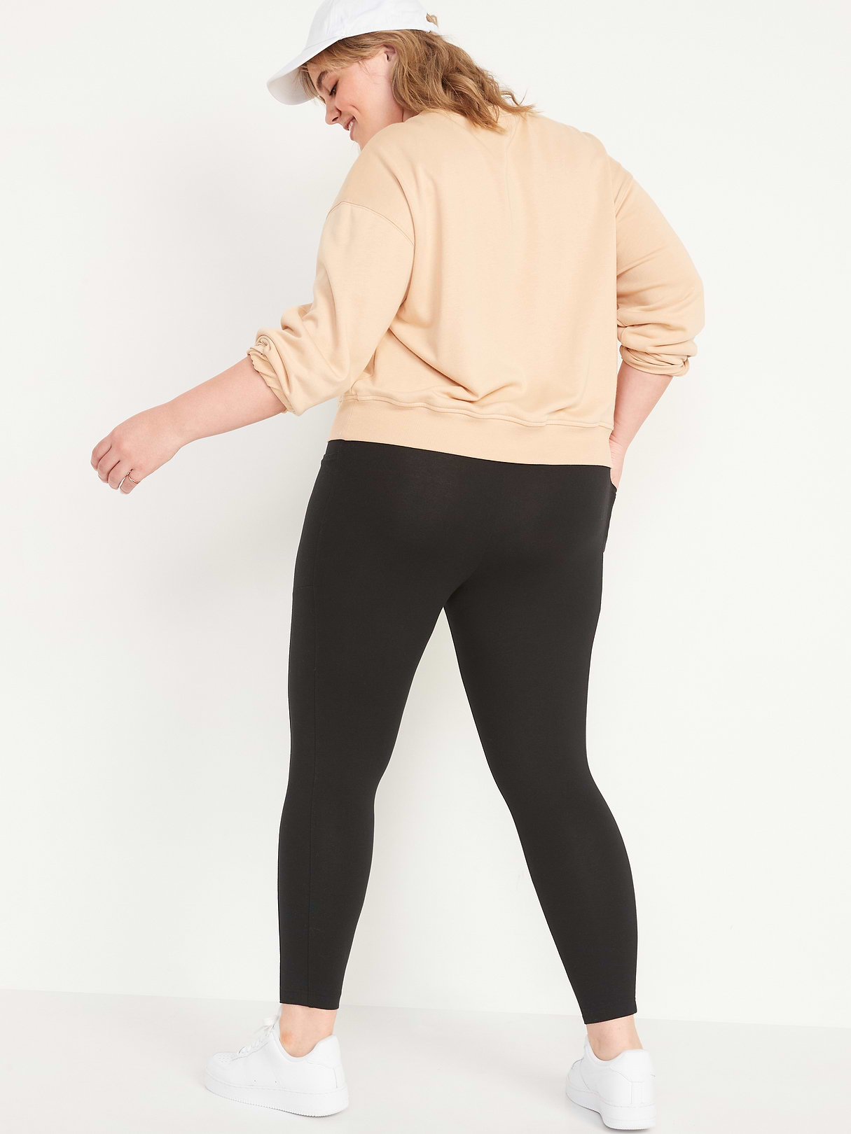 High-Waisted Fashion Layering 7/8 Legging - Black Jack