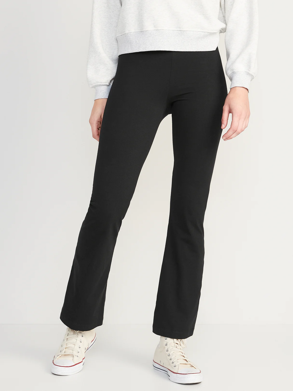 High-Waisted Flare Leggings - Black Jack