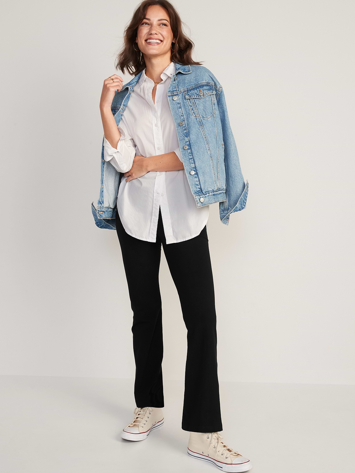 High-Waisted Flare Leggings - Black Jack