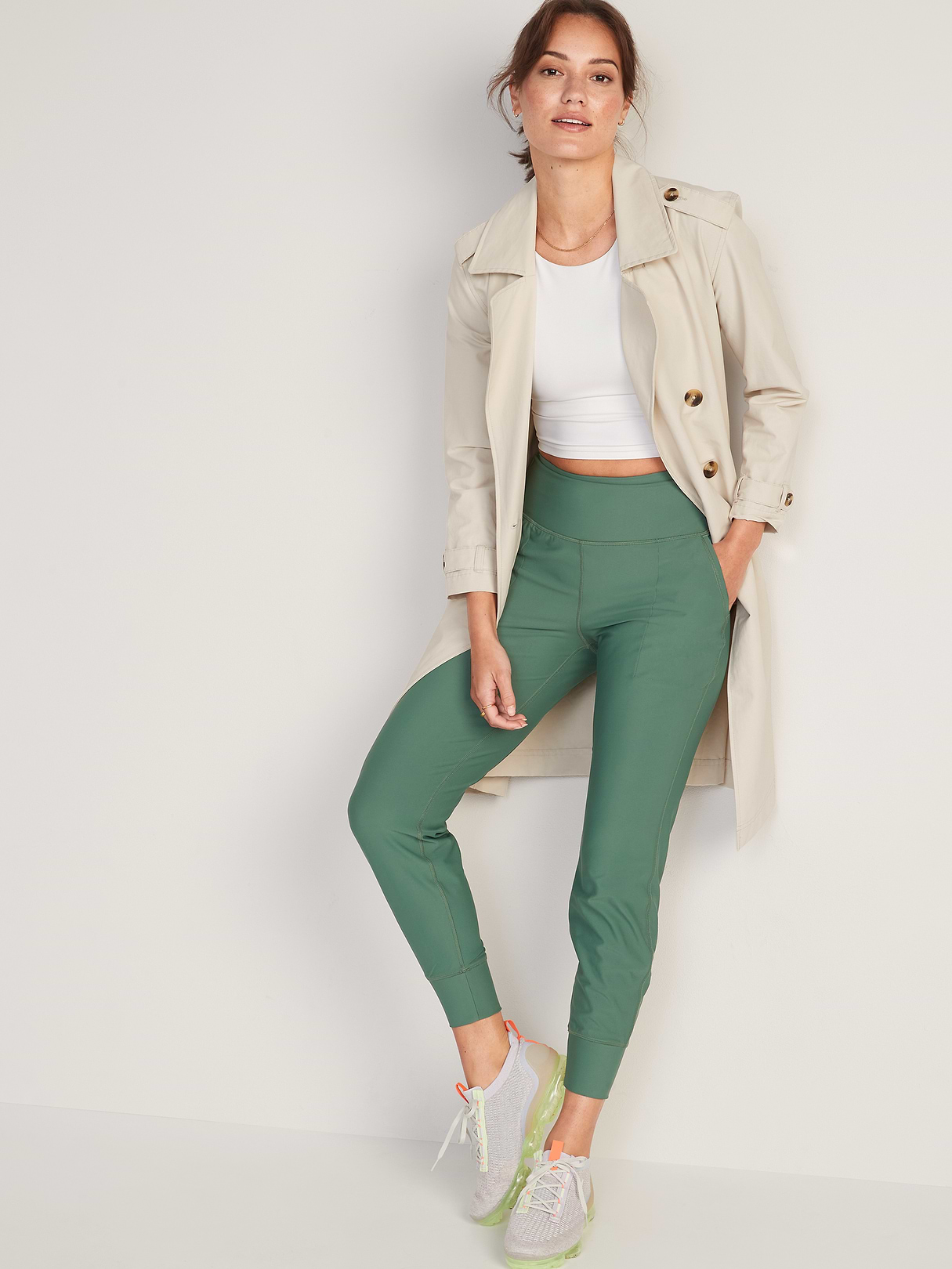 High-Waisted PowerSoft 7/8 Joggers - Forest Shade