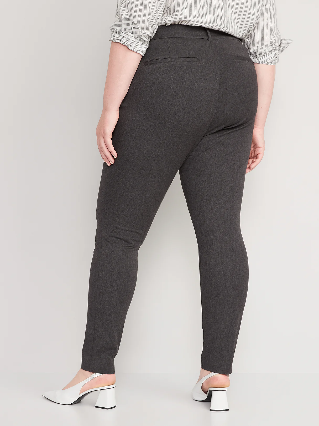 High-Waisted Pixie Skinny Pants - Dark Heathered Gray
