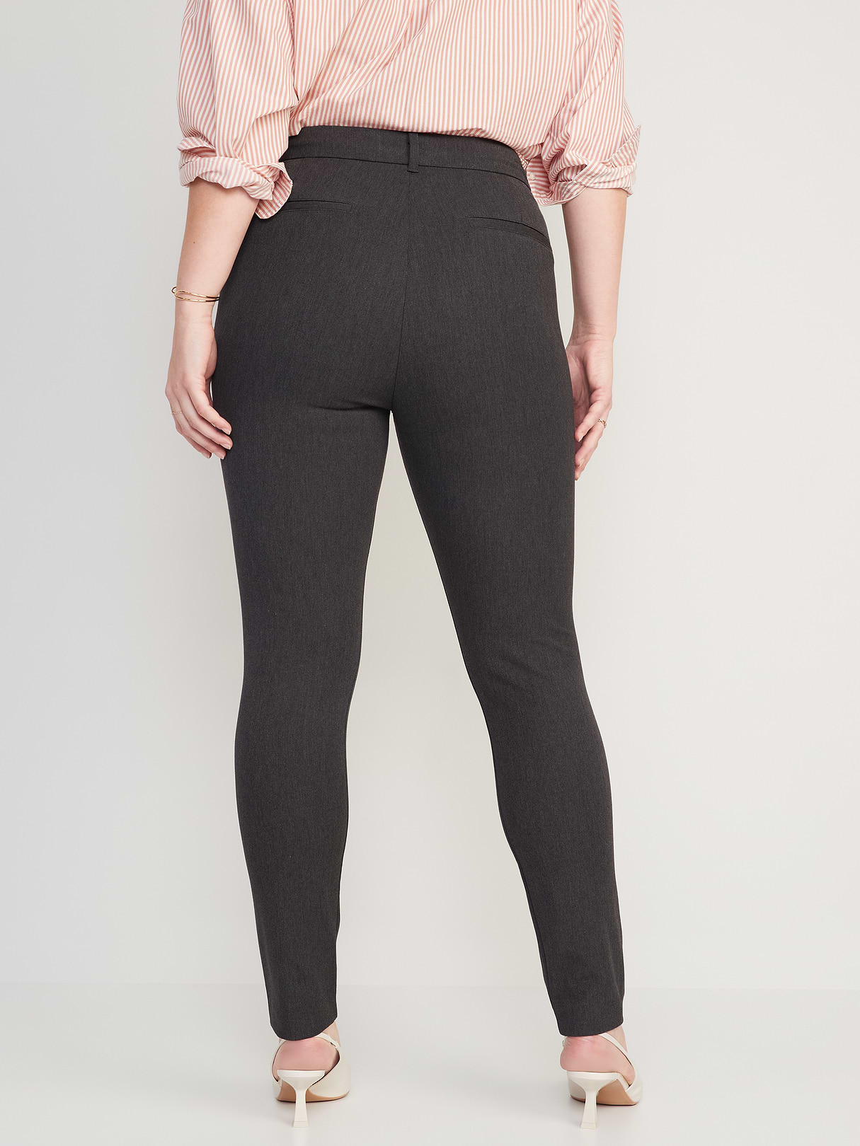 High-Waisted Pixie Skinny Pants - Dark Heathered Gray