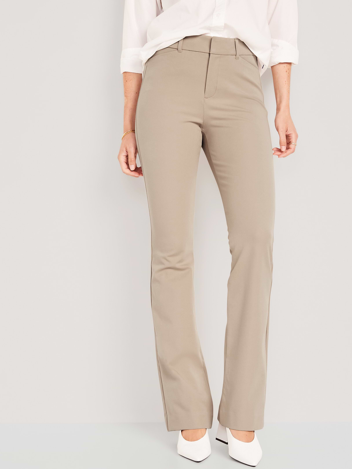 High-Waisted Pixie Flare Pants - Mocha Taffy