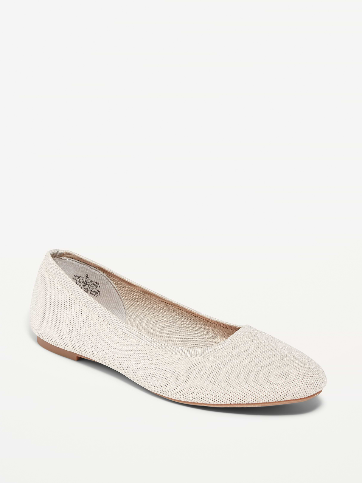Knit Almond-Toe Ballet Flats - Cozy Cashmere