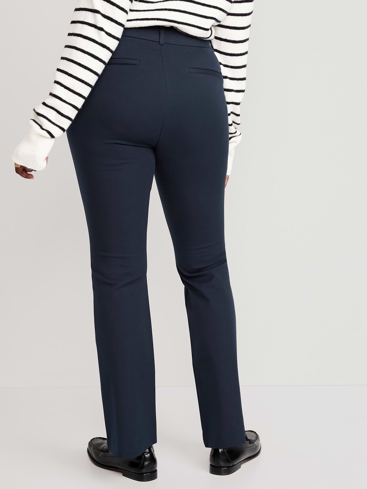 High-Waisted Pixie Flare Pants - Navy