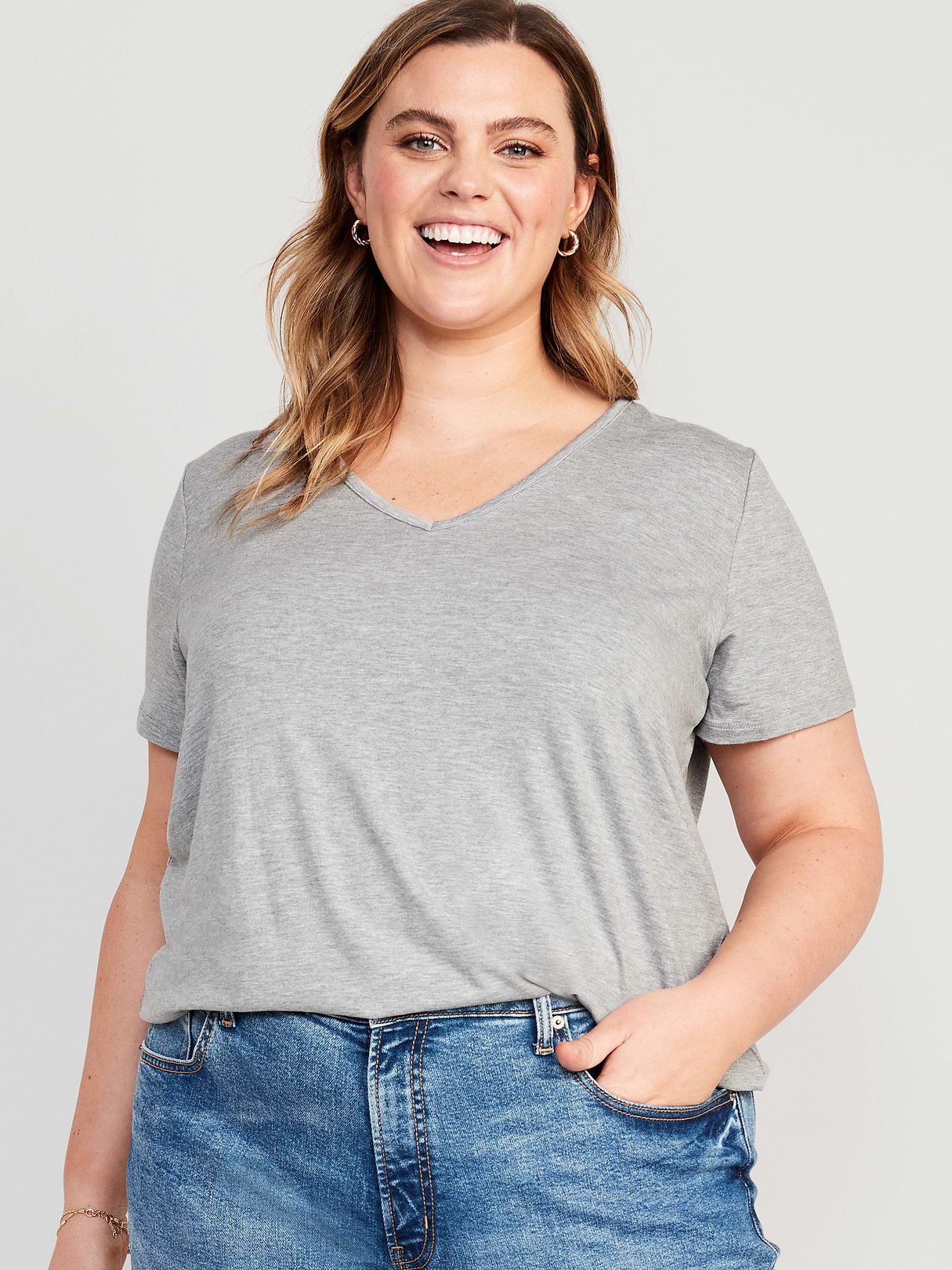 Luxe Slub-Knit T-Shirt - Heather Gray