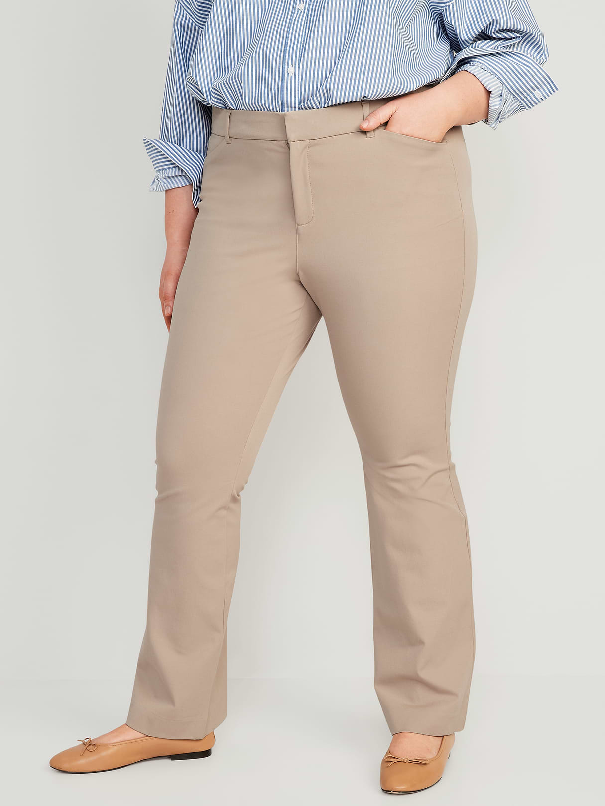 High-Waisted Pixie Flare Pants - Mocha Taffy