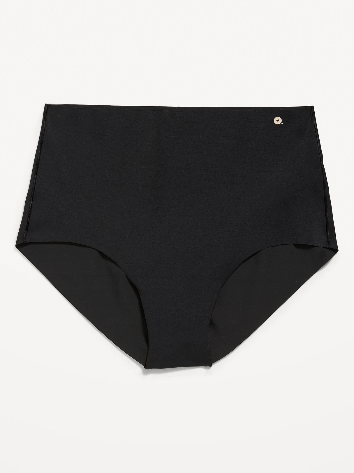 High-Waisted No-Show Brief Underwear - Black Jack