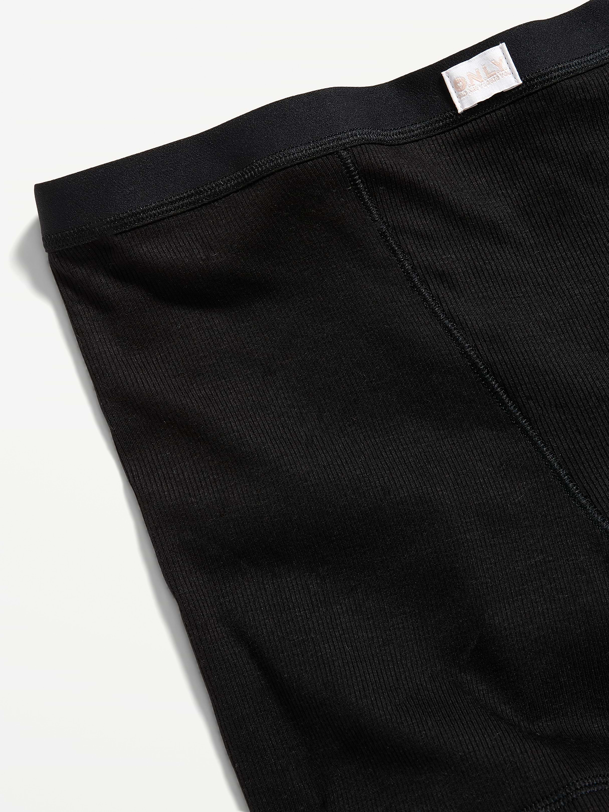 High-Waisted Ribbed Boyshort Briefs -- 3-inch inseam - Black Jack
