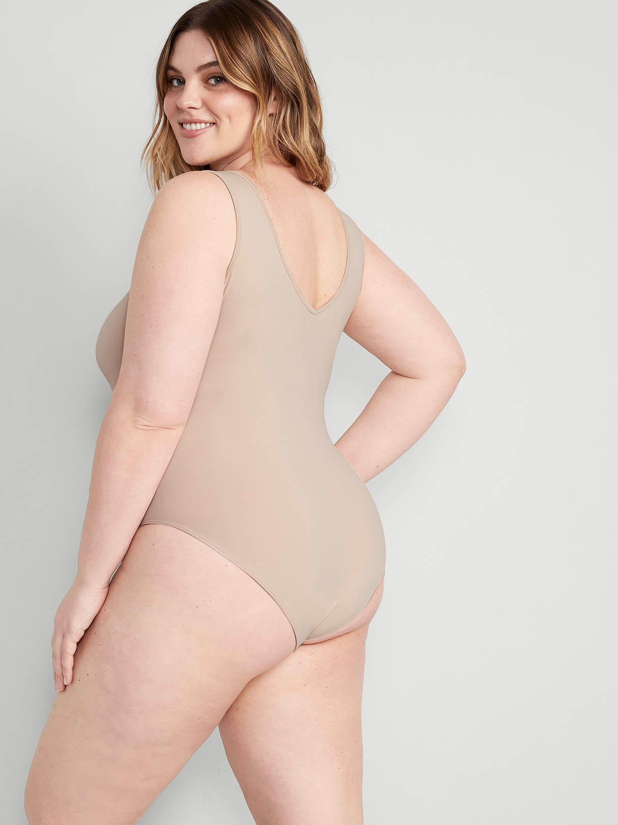 Seamless Base-Layer Tank Top Bodysuit - Frappe