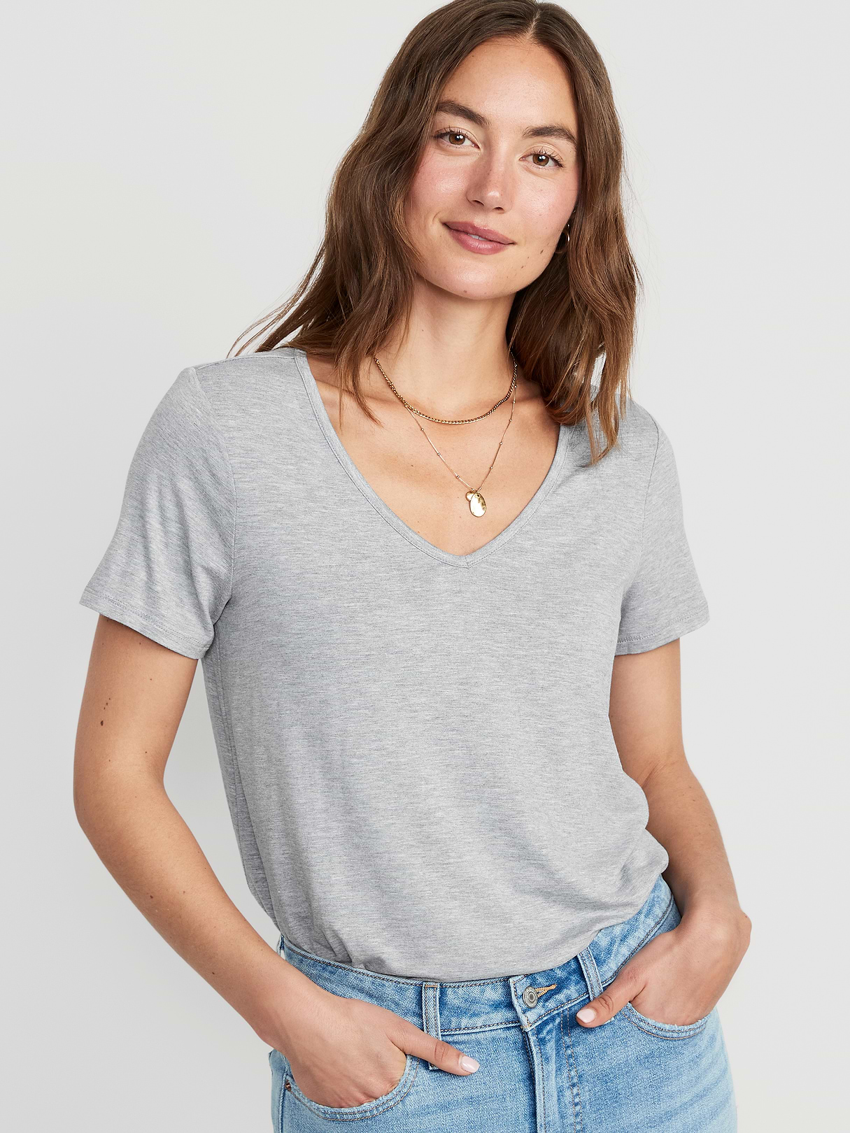 Luxe Slub-Knit T-Shirt - Heather Gray