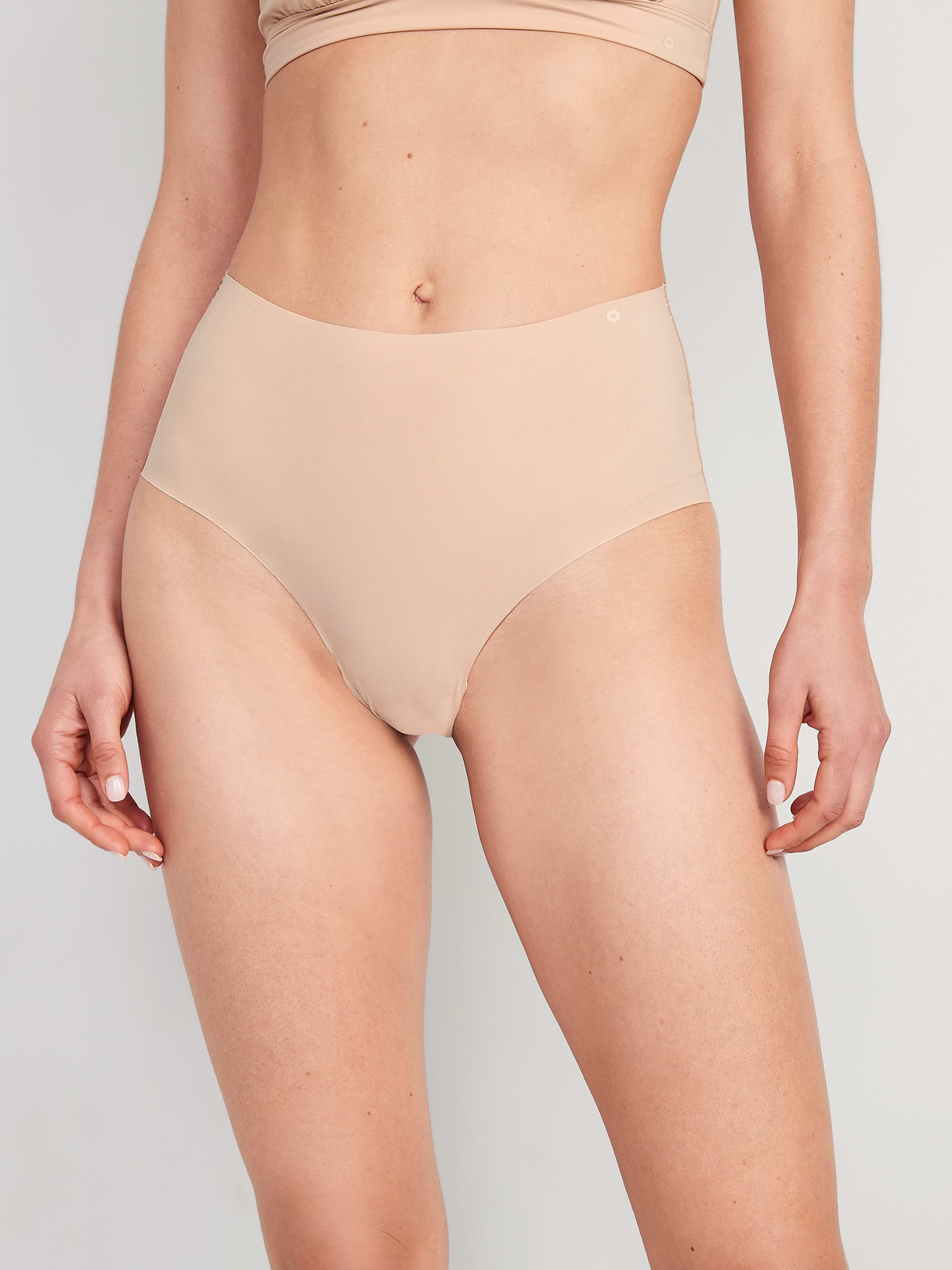 High-Waisted No-Show Brief Underwear - Frappe