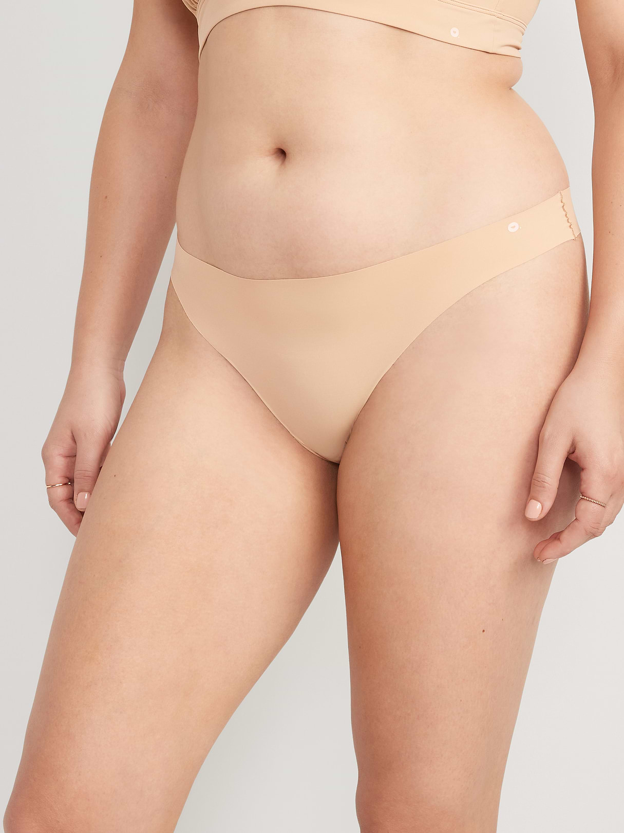 Low-Rise No-Show Thong - Velvet Sand