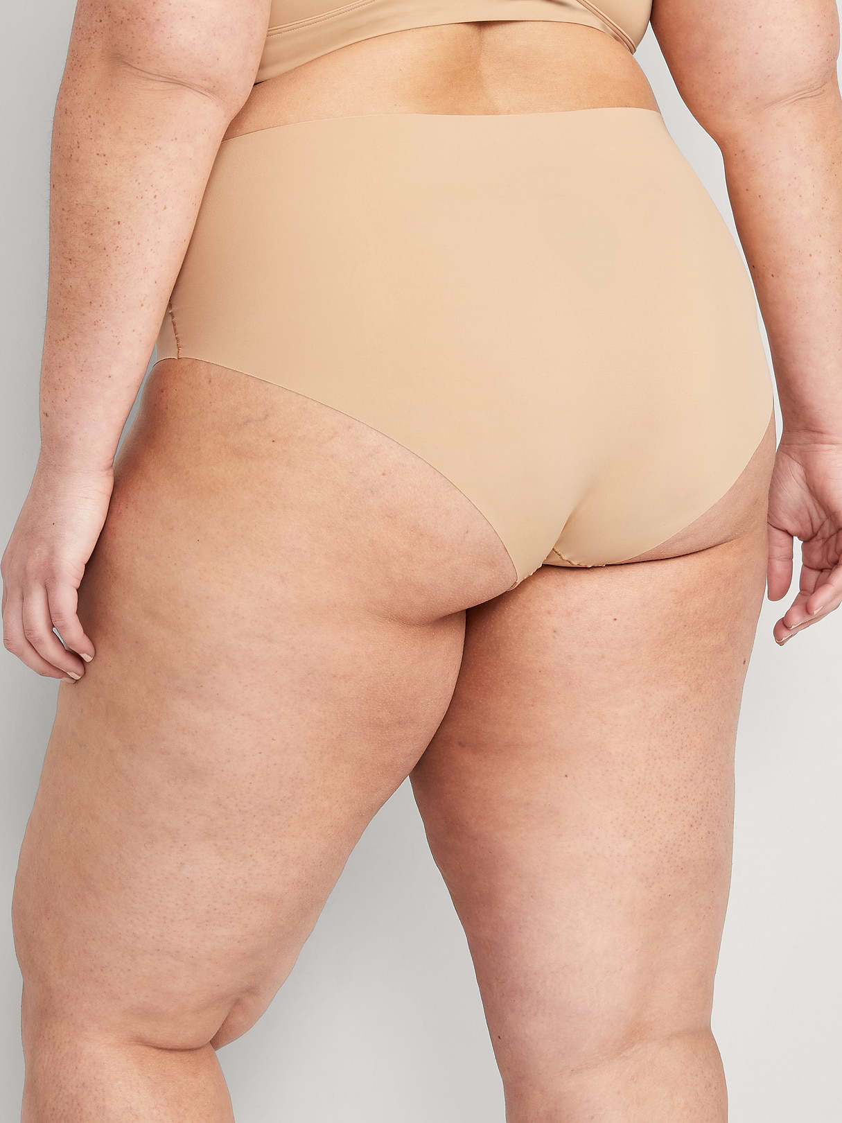 High-Waisted No-Show Brief Underwear - Velvet Sand