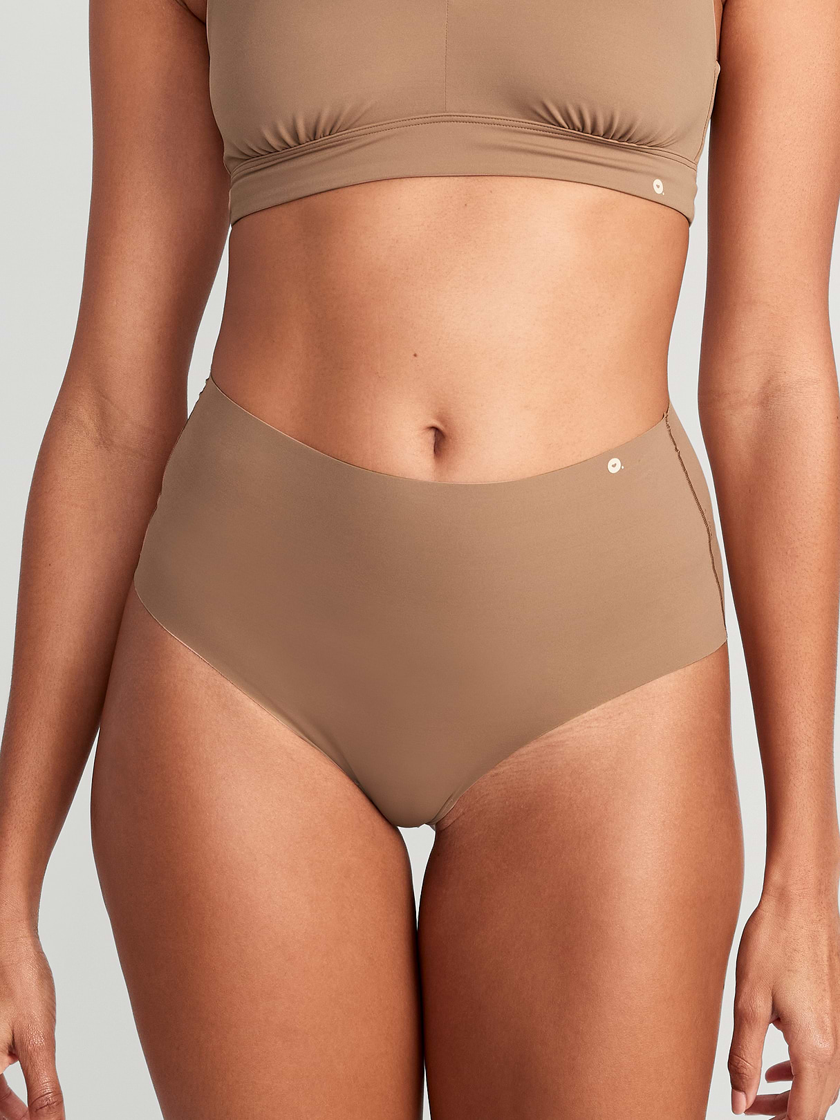 High-Waisted No-Show Brief Underwear - Cocoa Fawn
