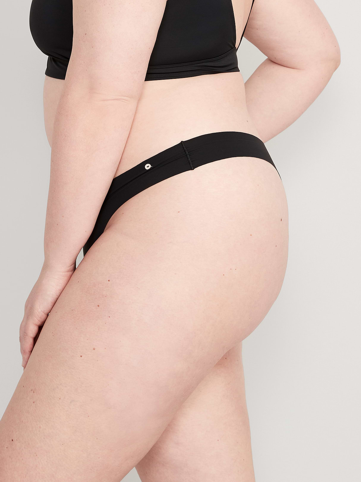 Low-Rise No-Show Thong - Black Jack