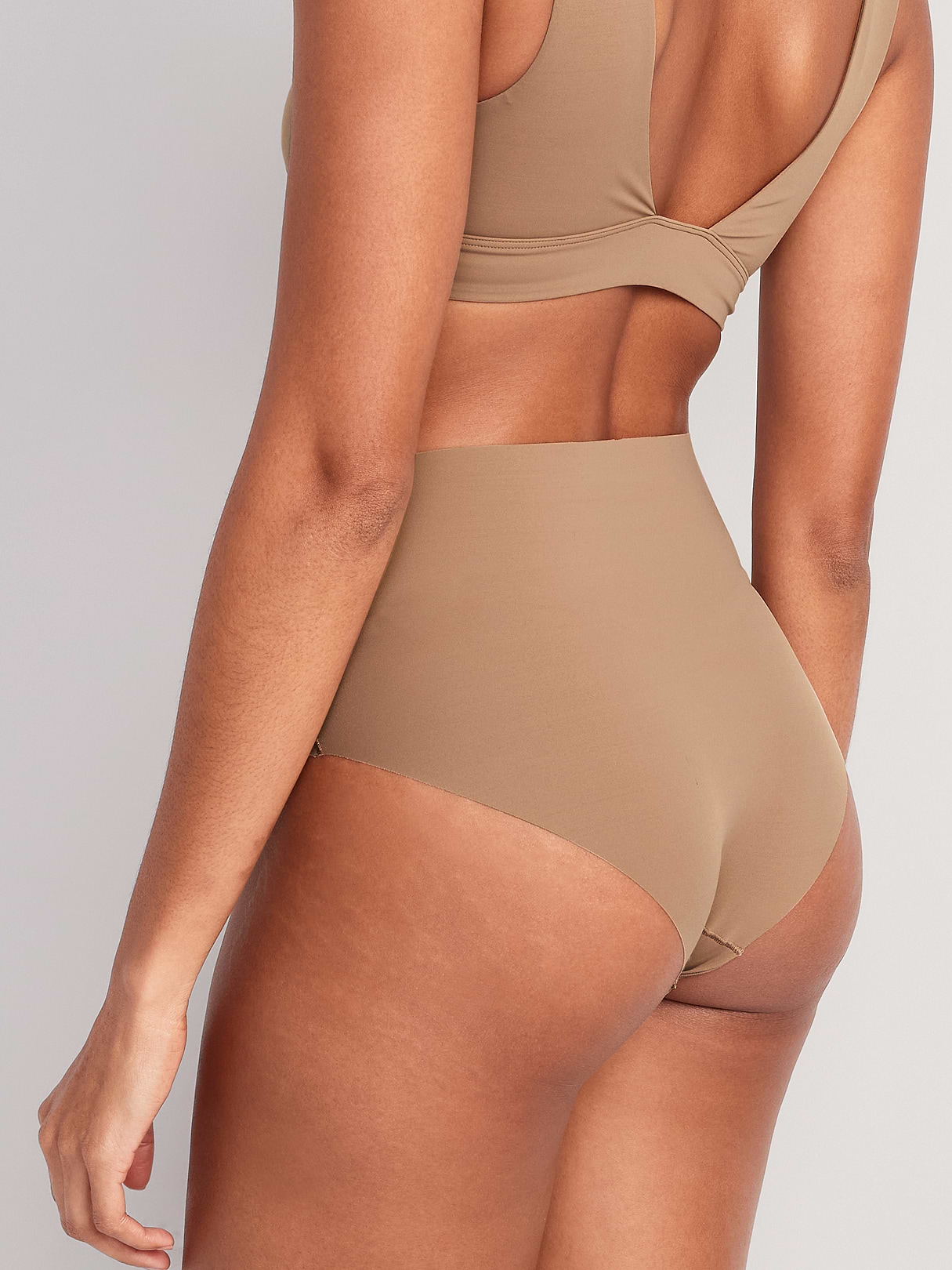 High-Waisted No-Show Brief Underwear - Cocoa Fawn