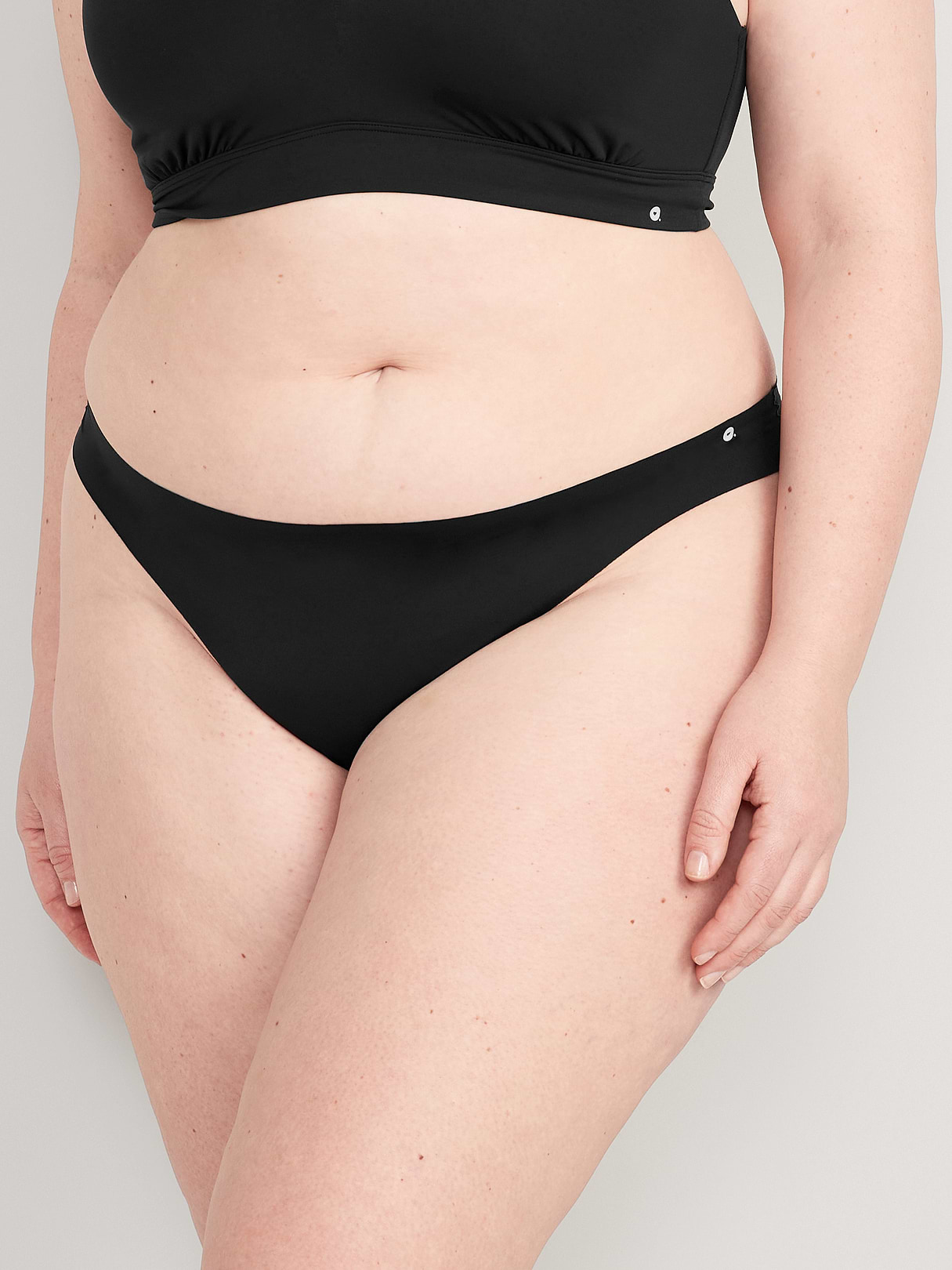 Low-Rise No-Show Thong - Black Jack