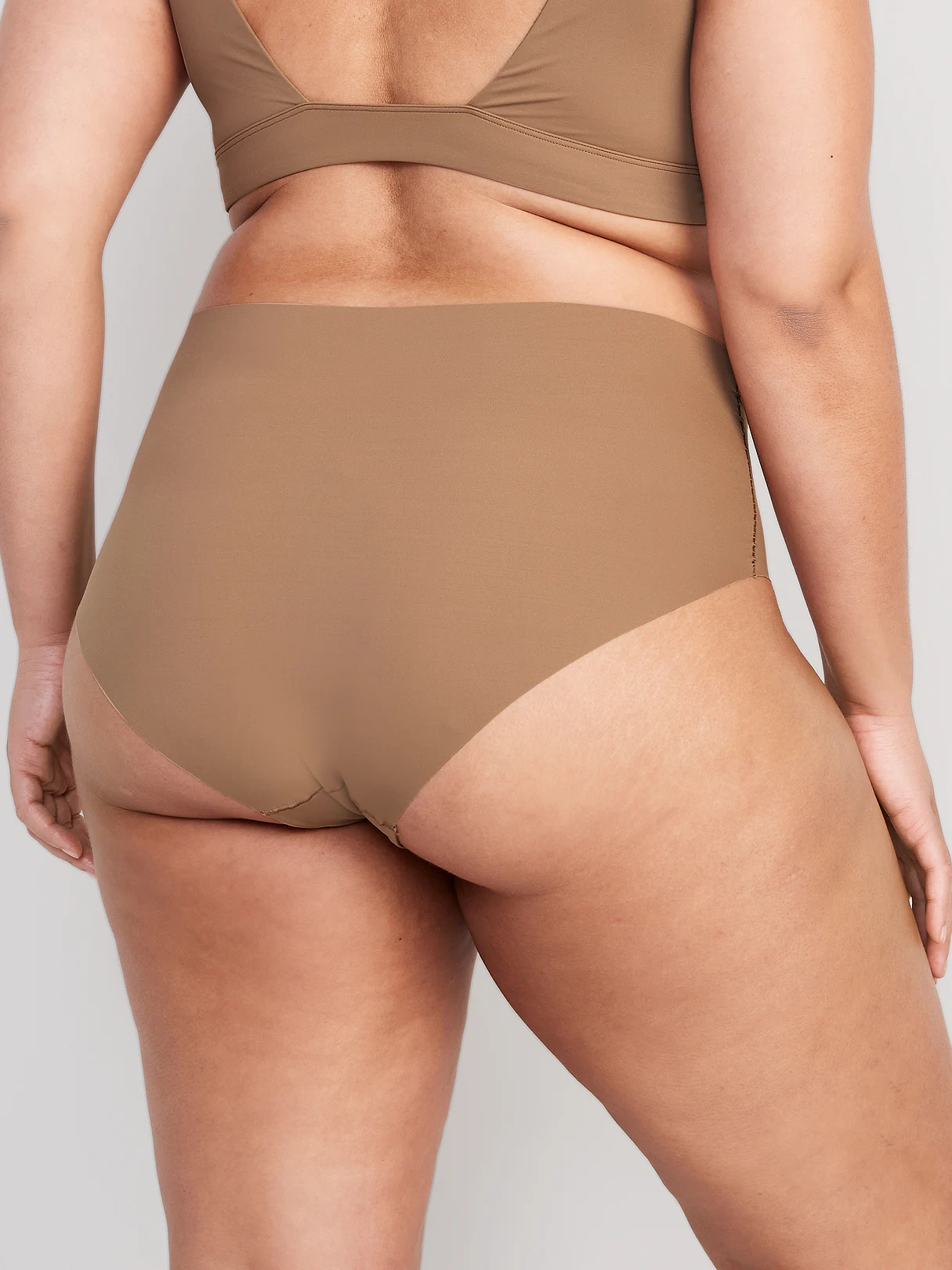 High-Waisted No-Show Brief Underwear - Cocoa Fawn