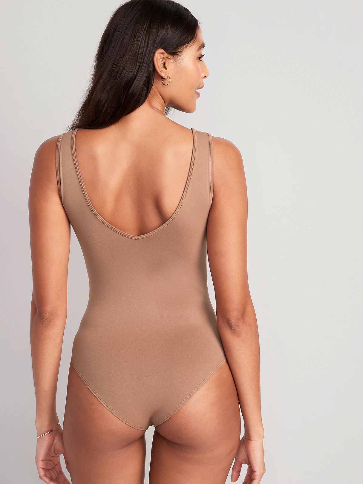 Seamless Base-Layer Tank Top Bodysuit - Cocoa Fawn