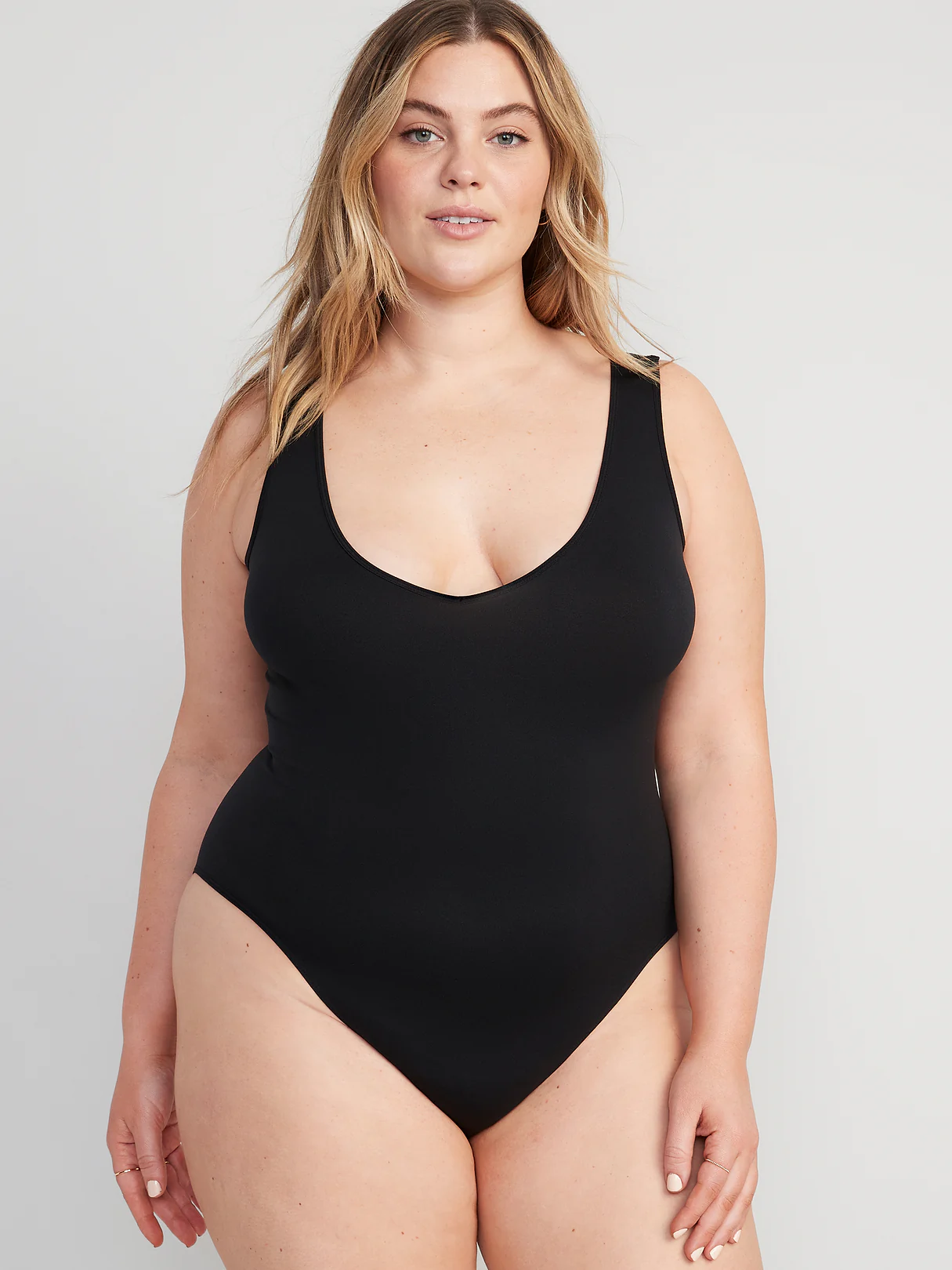 Seamless Base-Layer Tank Top Bodysuit - Black