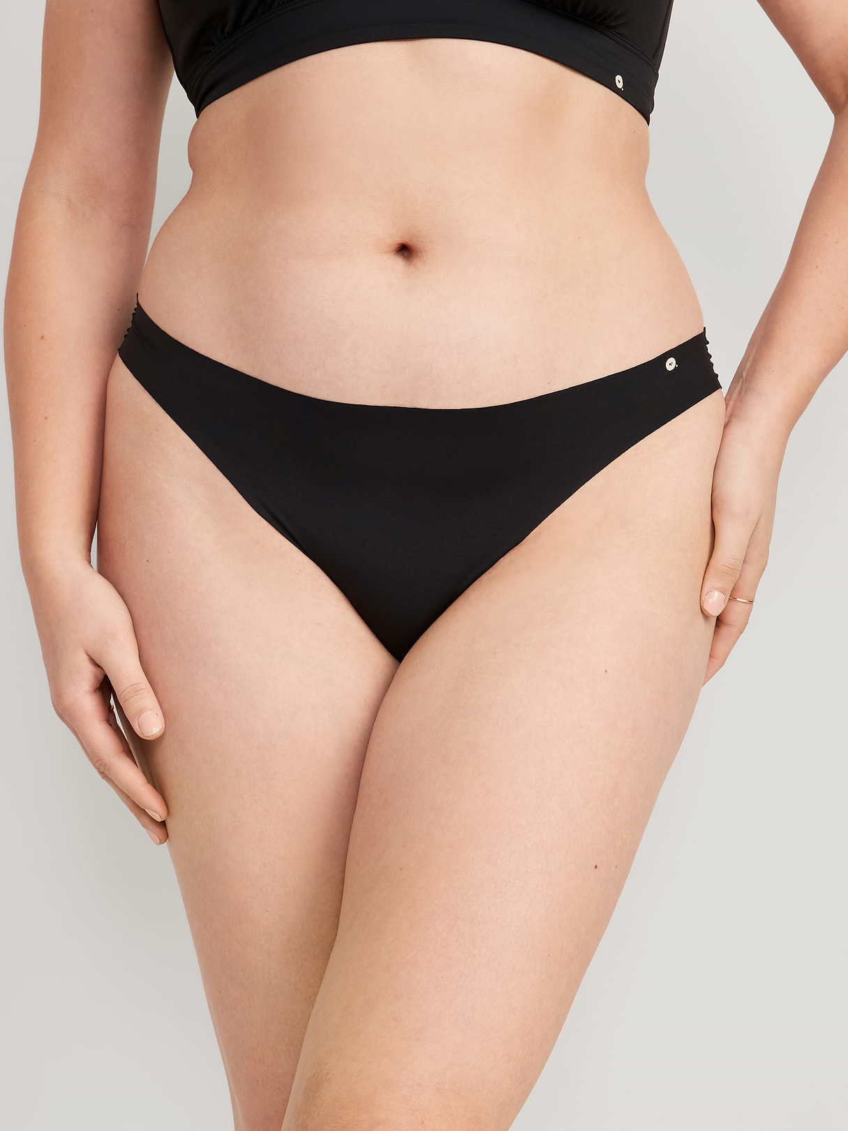 Low-Rise No-Show Thong - Black Jack