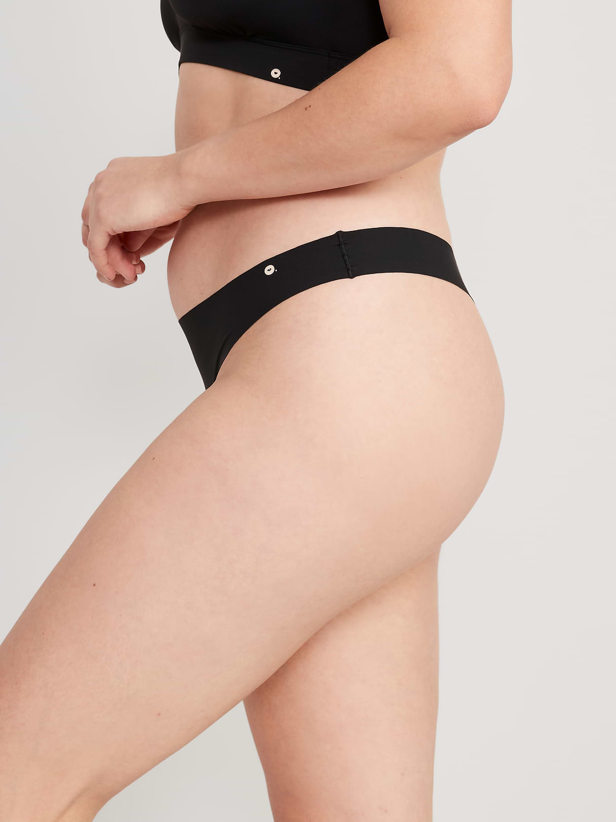 Low-Rise No-Show Thong - Black Jack