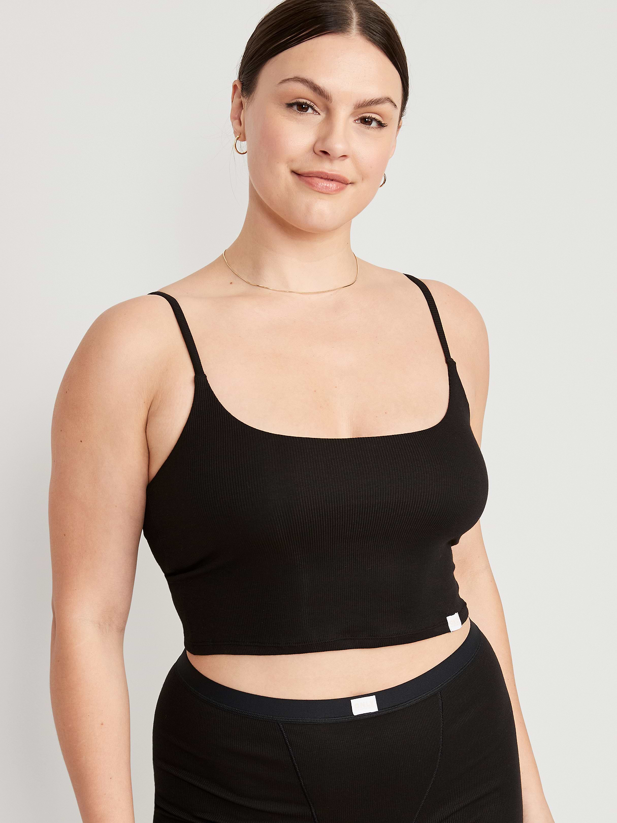 Seamless Ribbed Longline Bra - Black Jack (558922042)