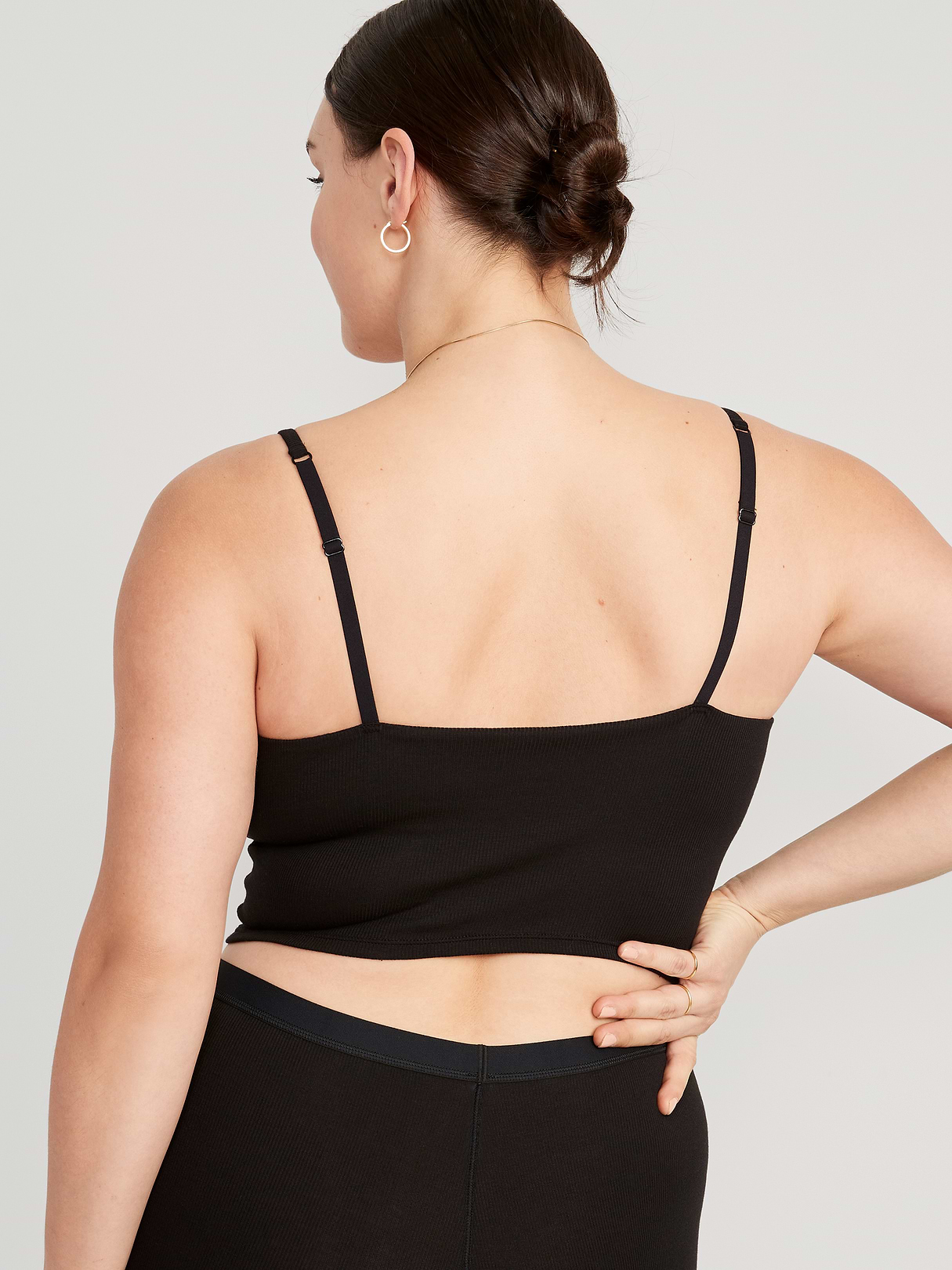 Seamless Ribbed Longline Bra - Black Jack (558922042)