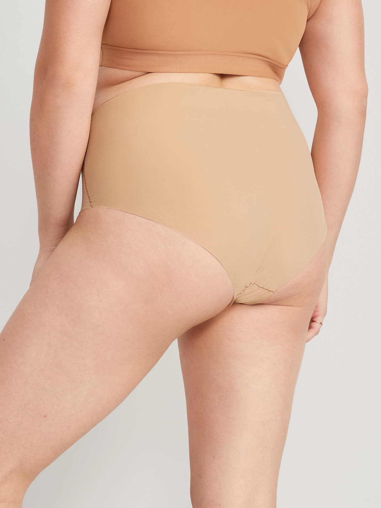 High-Waisted No-Show Brief Underwear - Velvet Sand