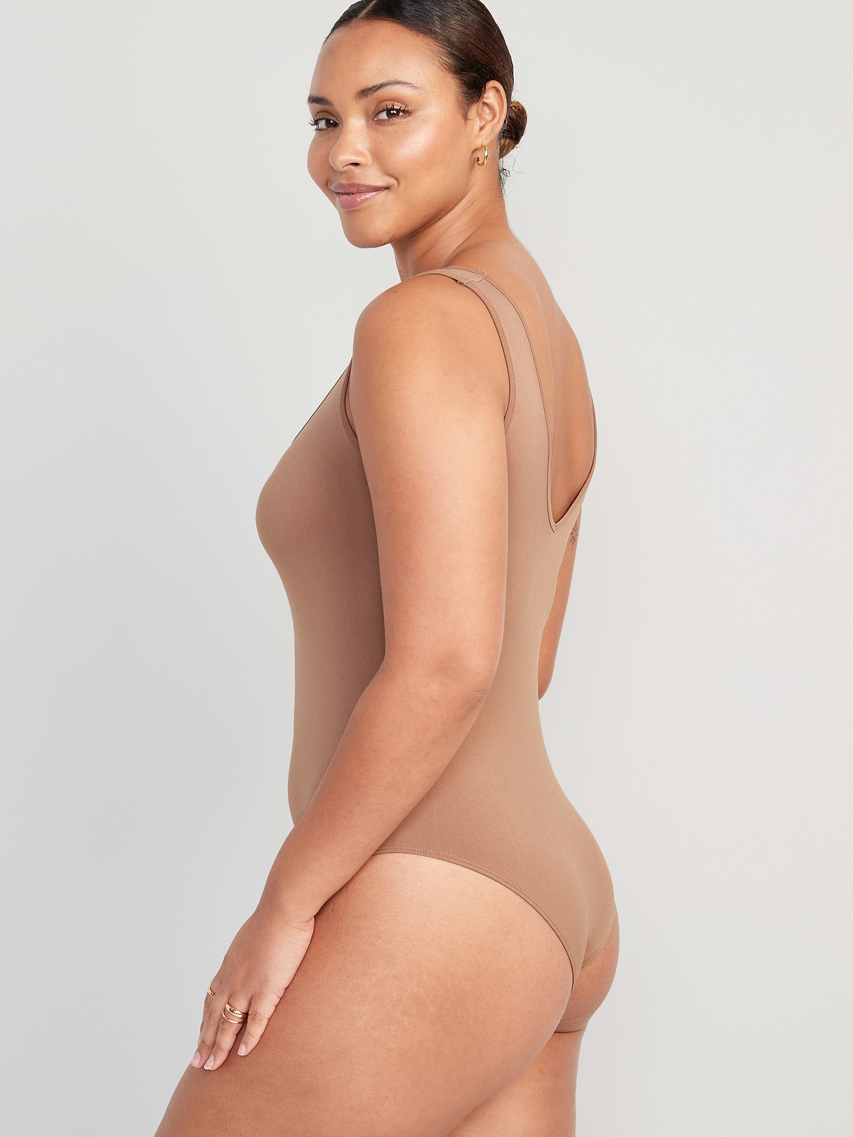 Seamless Base-Layer Tank Top Bodysuit - Cocoa Fawn