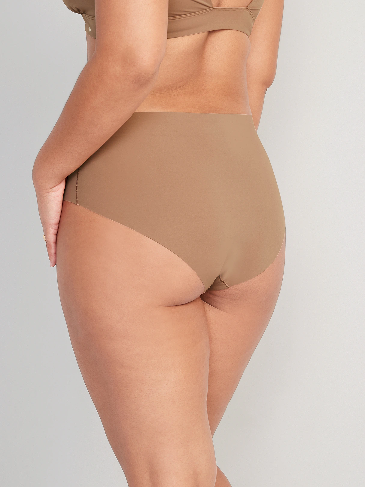 High-Waisted No-Show Brief Underwear - Cocoa Fawn