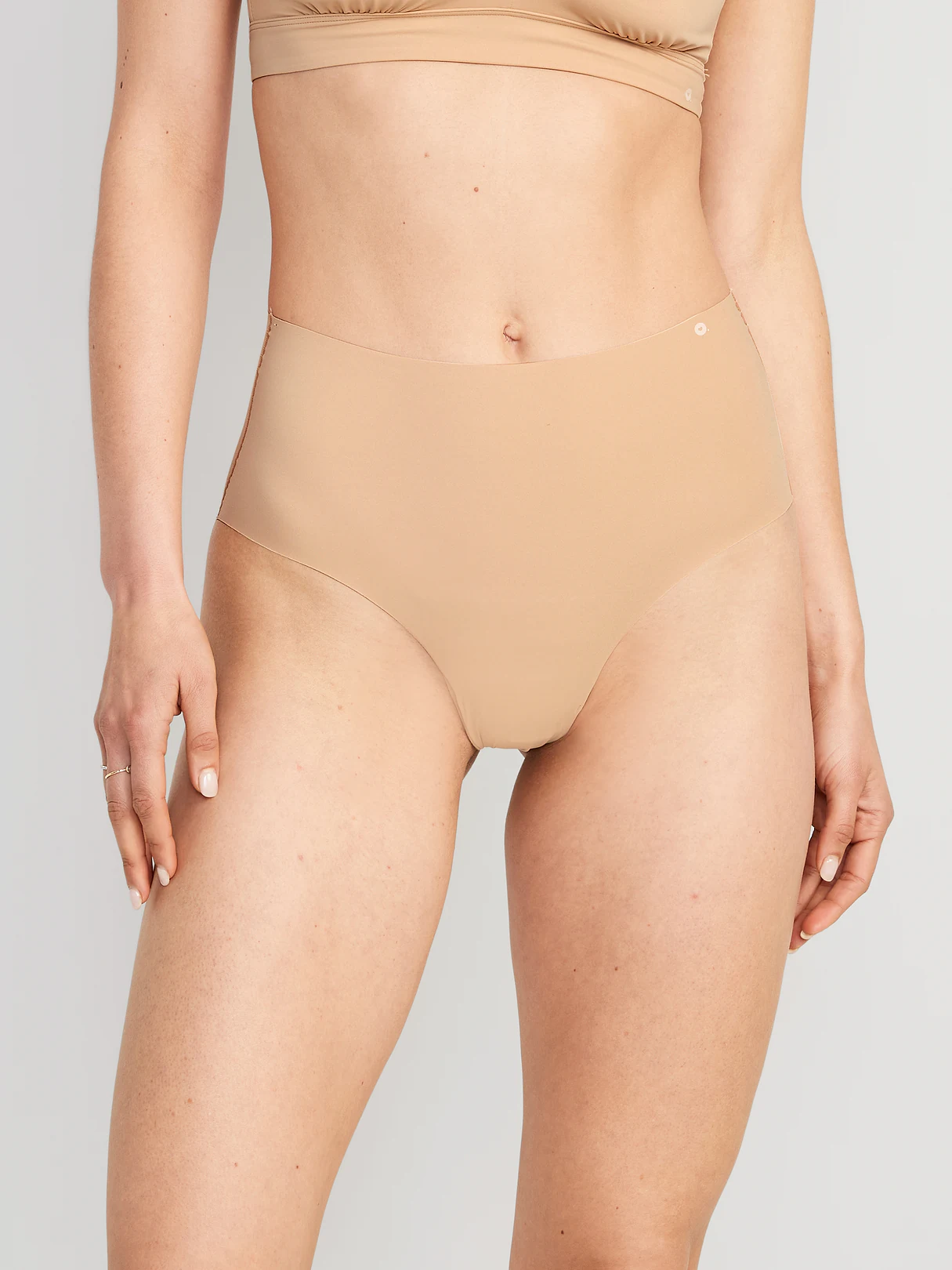 High-Waisted No-Show Brief Underwear - Velvet Sand