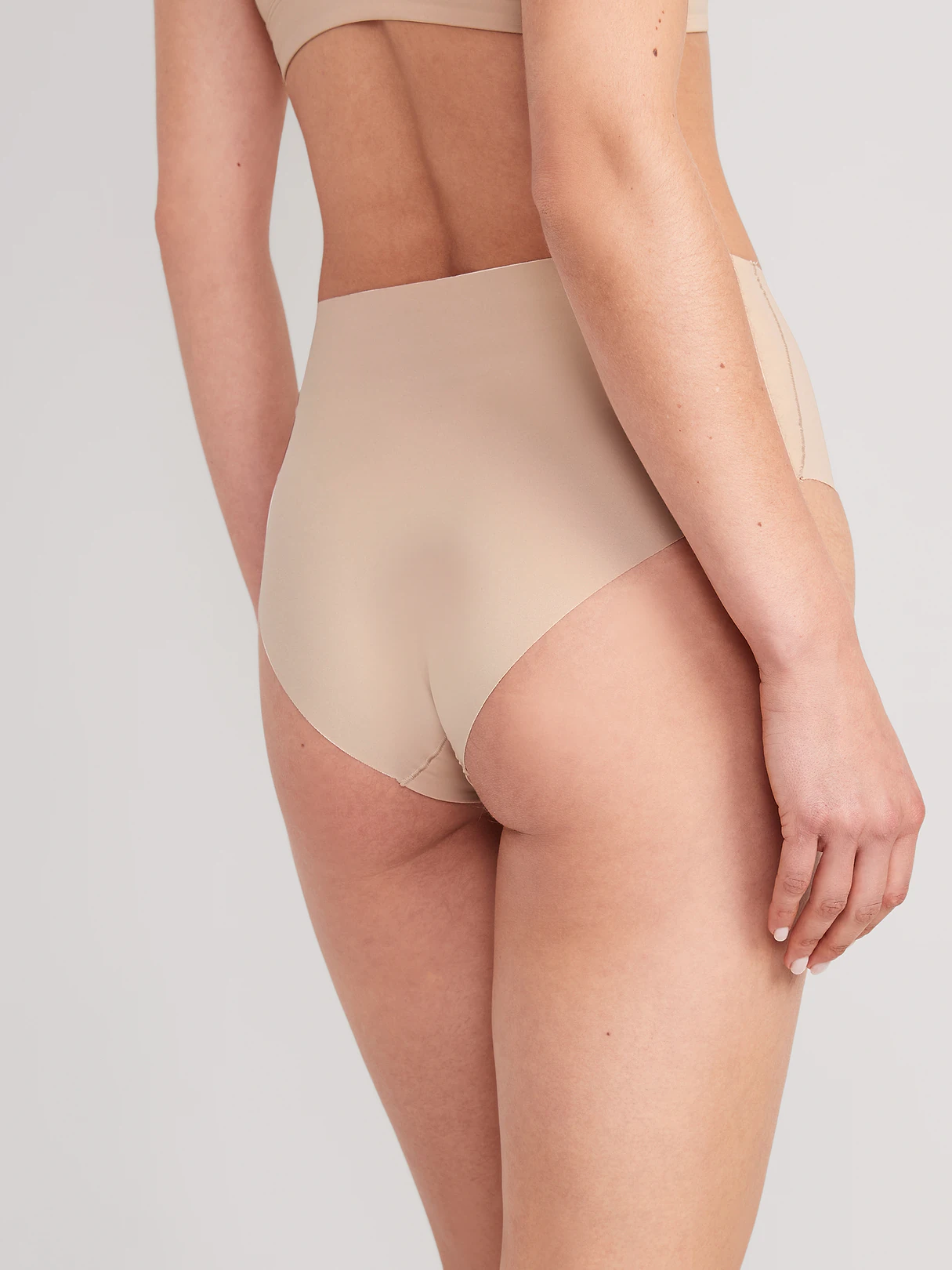 High-Waisted No-Show Brief Underwear - Frappe