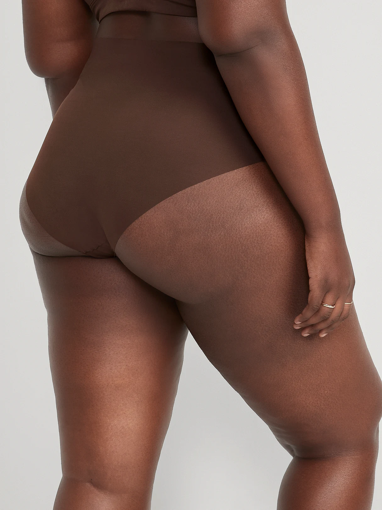 High-Waisted No-Show Brief Underwear - French Roast