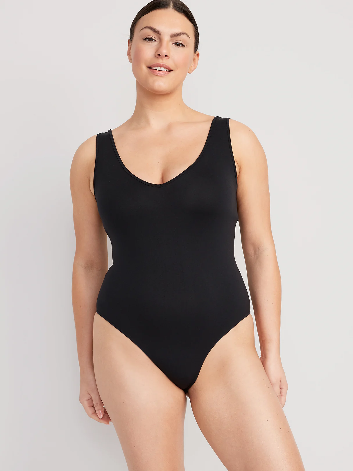 Seamless Base-Layer Tank Top Bodysuit - Black