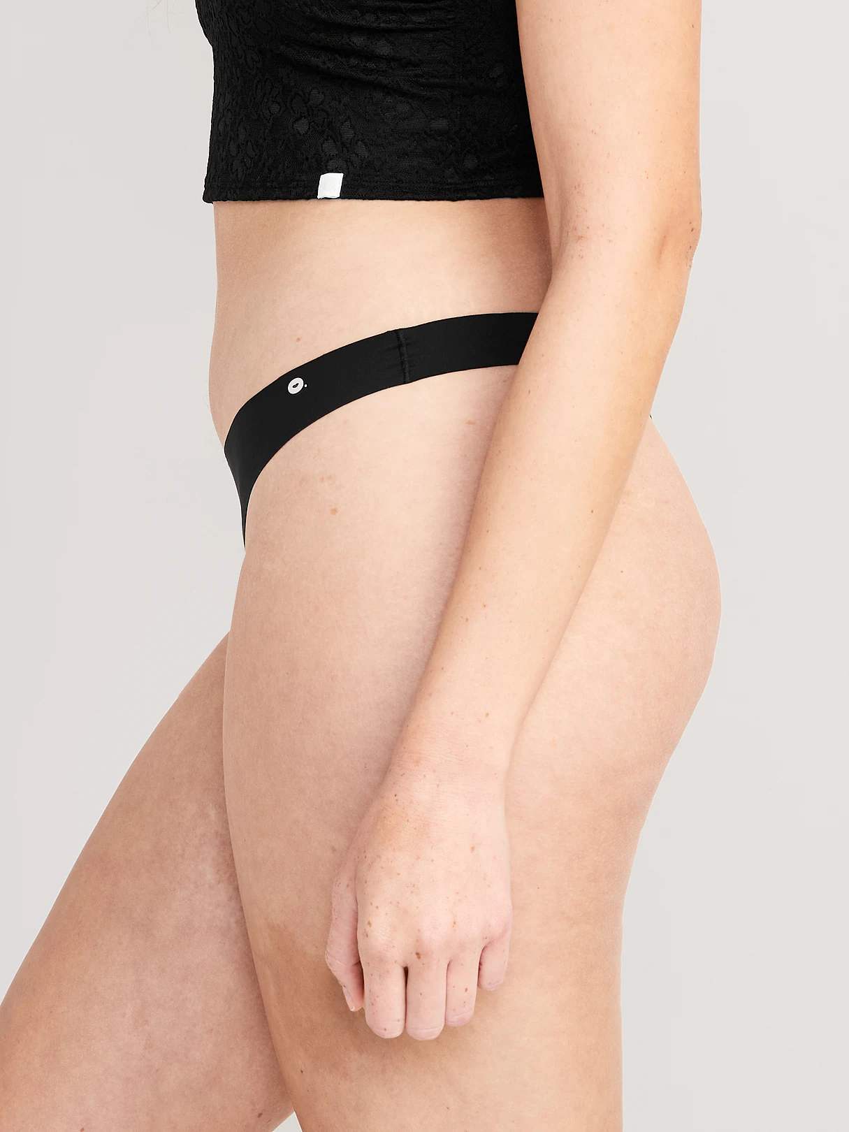 Low-Rise No-Show Thong - Black Jack